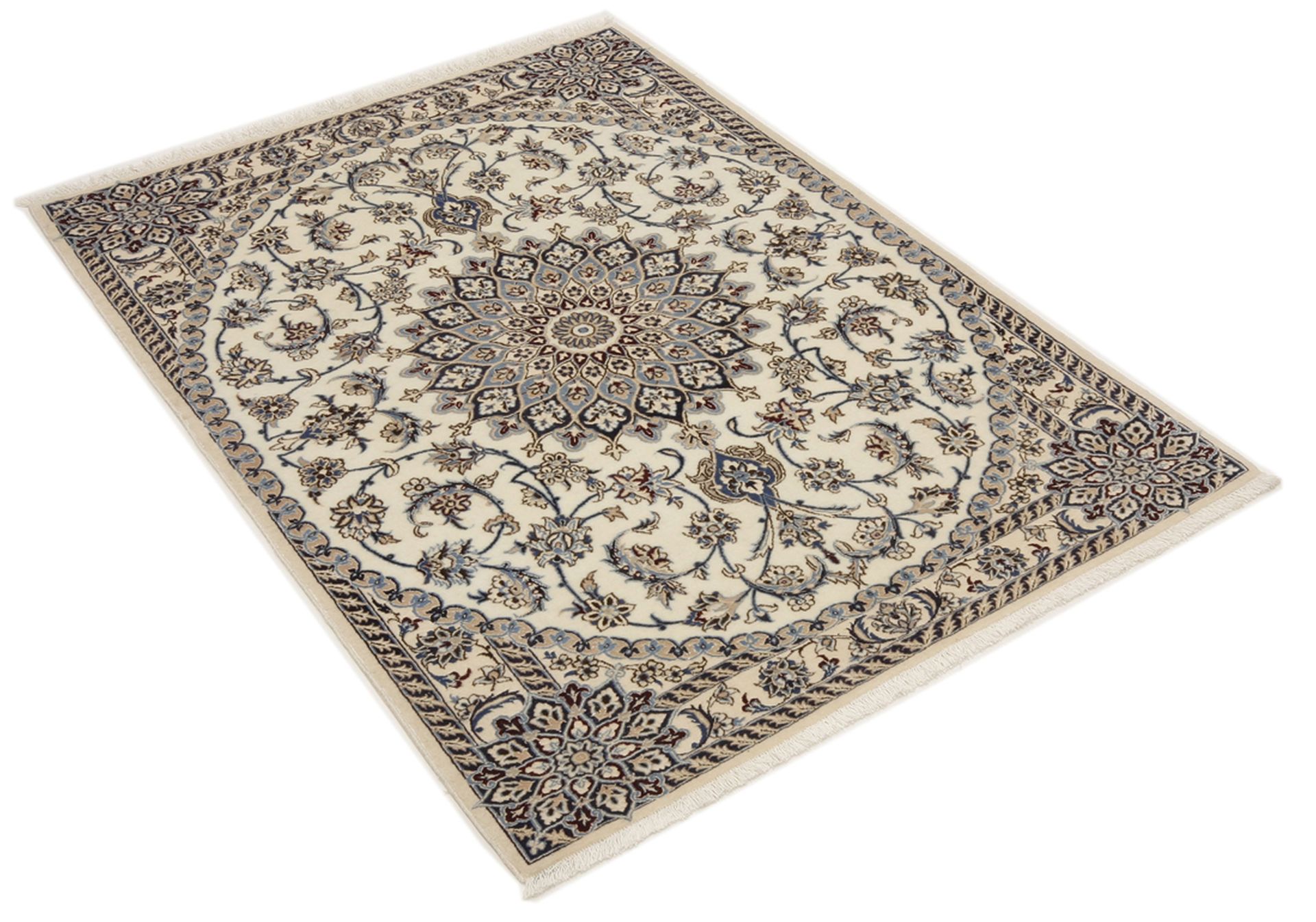 perserteppich-nain-98-x-141-cm-schurwolle-seide-handgeknupft-1 Handgeknüpfter Nain Perserteppich, 98 × 141 cm, Wolle & Seide