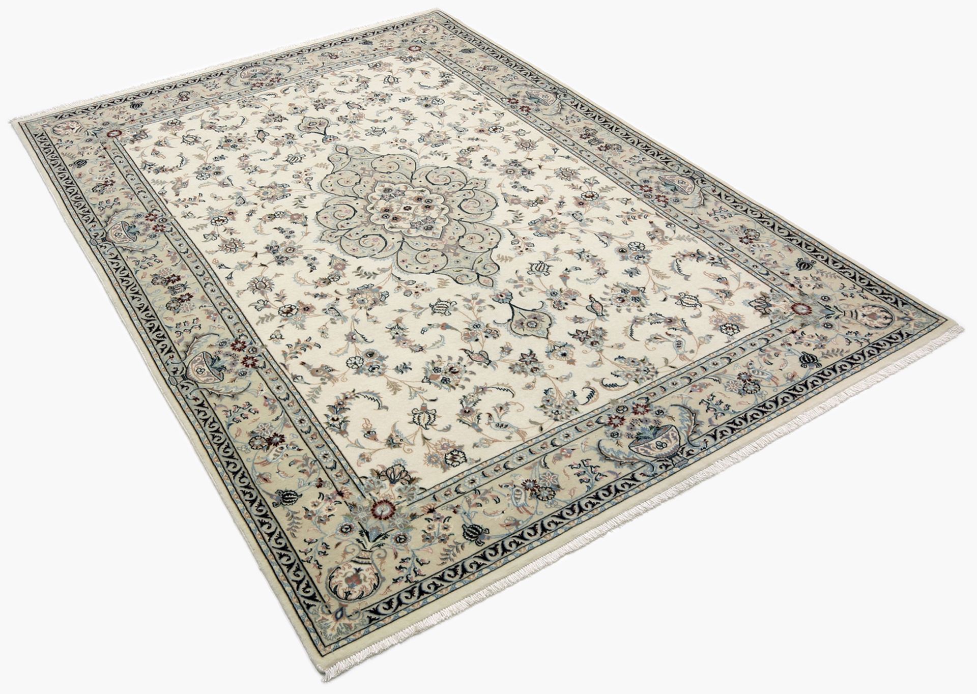 Isfahan Perserteppich 168 × 245 cm aus Wolle & Seide, handgeknüpft