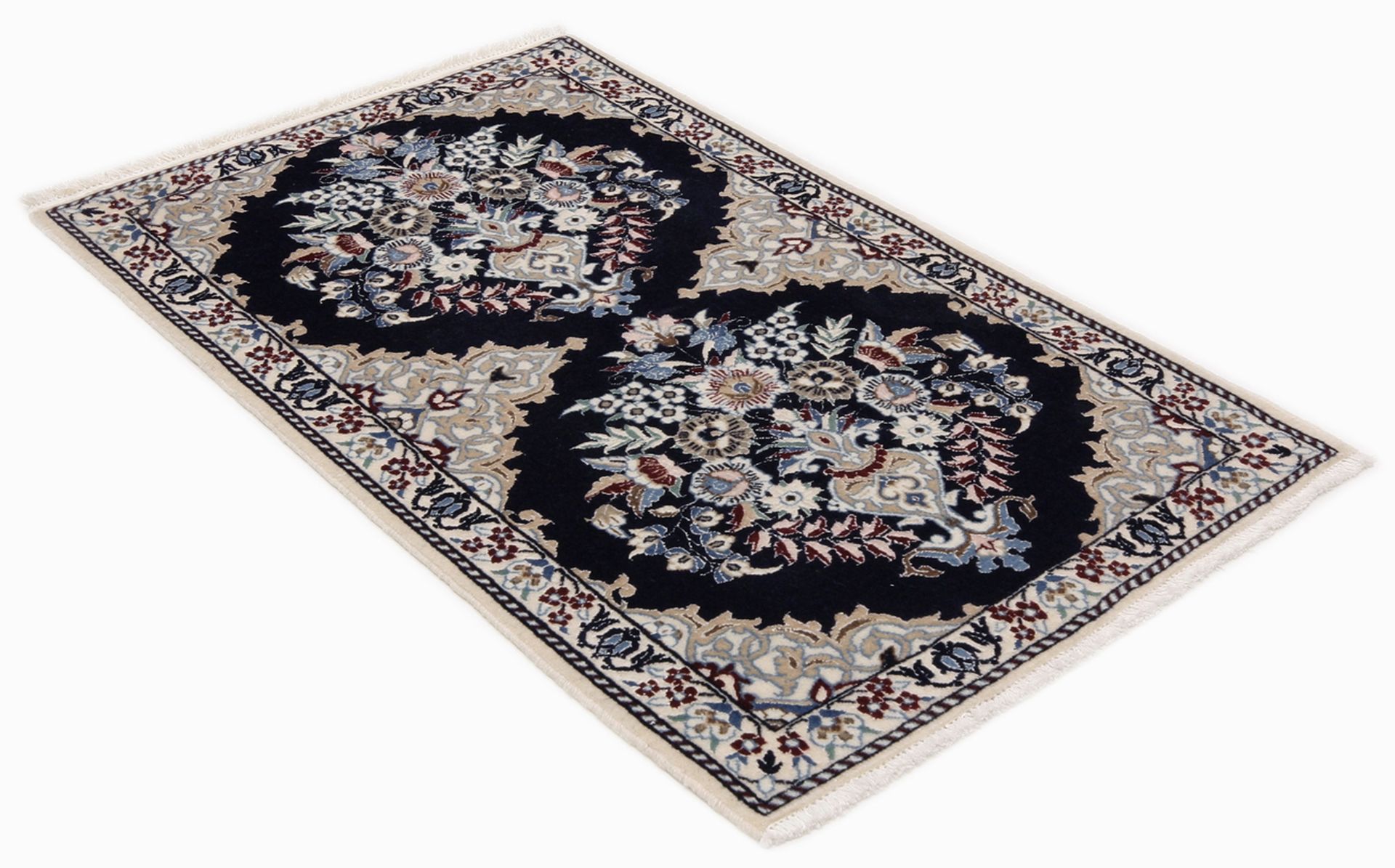 perserteppich-nain-50-x-85-cm-schurwolle-seide-handgeknupft-1 Nain Perserteppich 50 × 85 cm aus Wolle & Seide, handgeknüpft