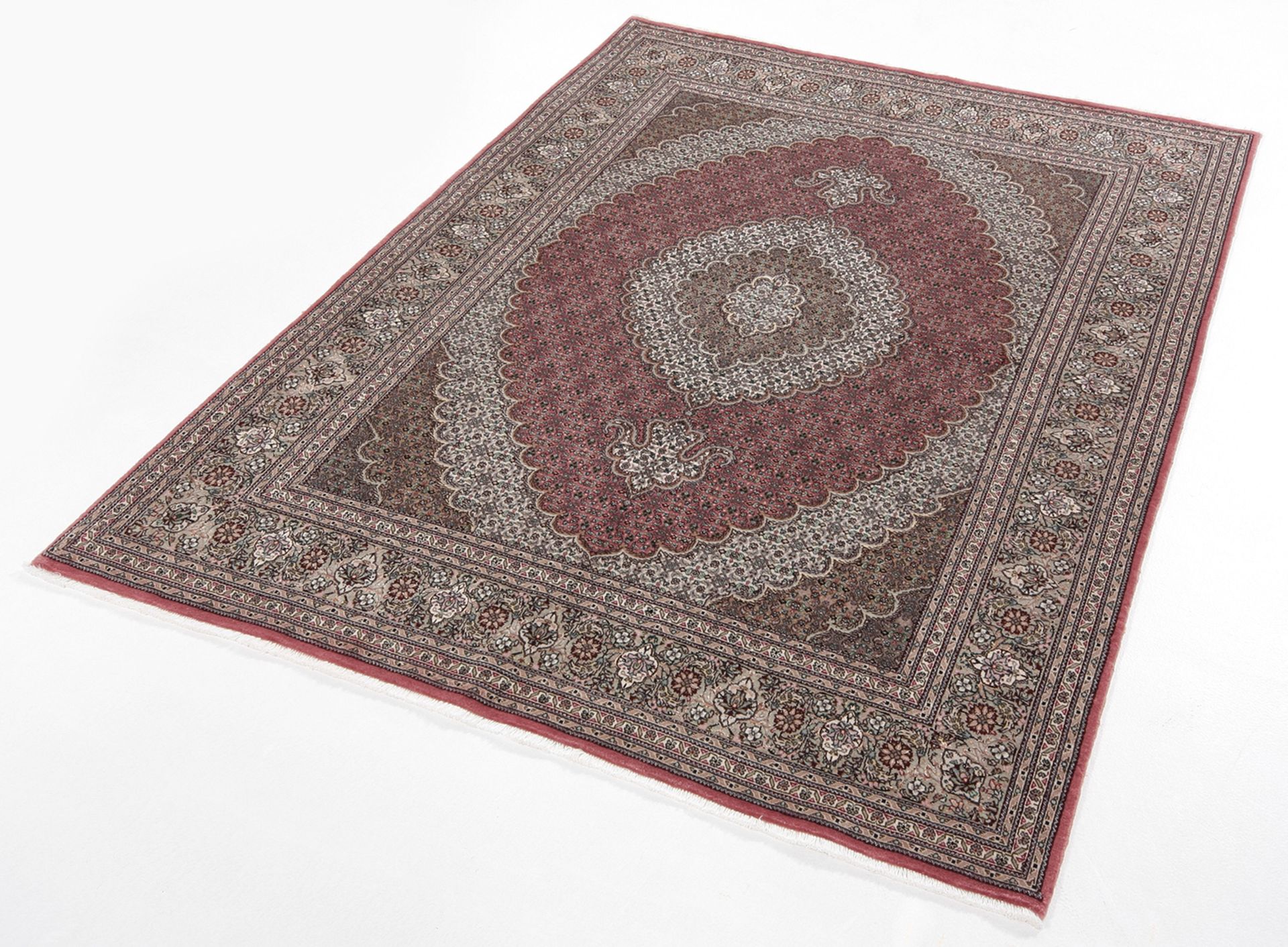 Handgeknüpfter Täbriz Perserteppich, 150 × 205 cm, Wolle & Seide