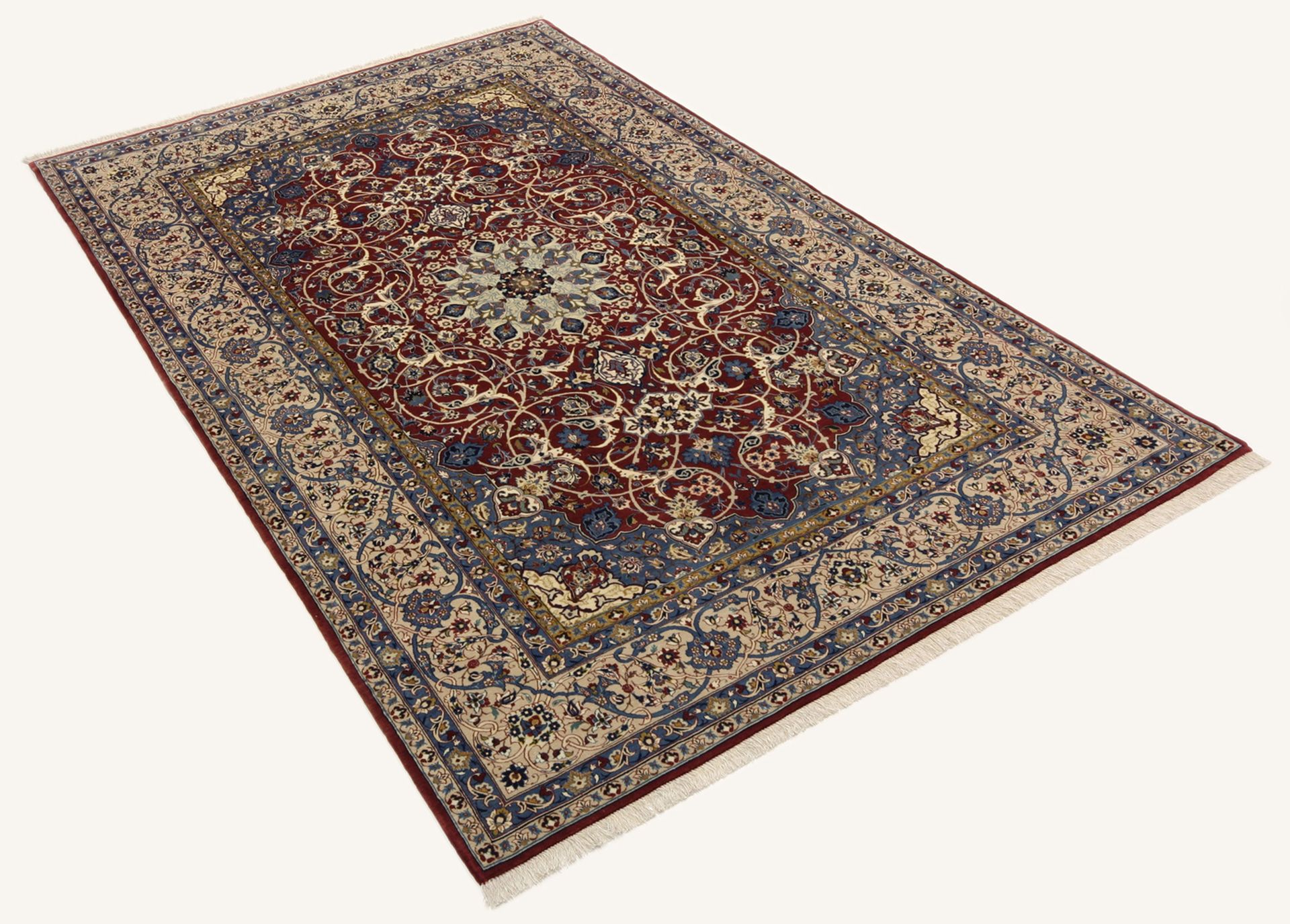 perserteppich-isfahan-145-x-235-cm-schurwolle-seide-handgeknupft-1 Handgeknüpfter Isfahan Perserteppich 145 × 235 cm
