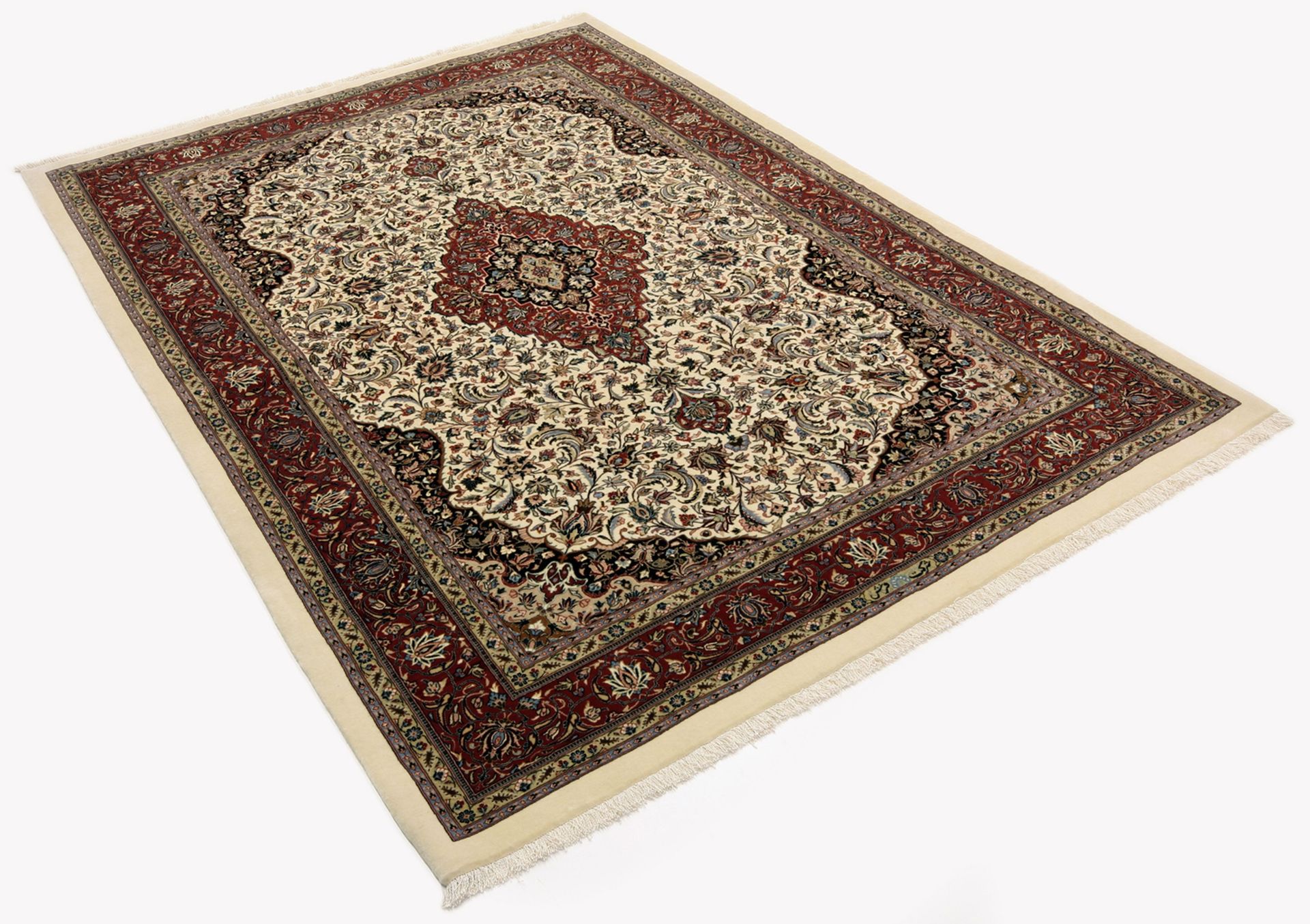 Isfahan Perserteppich 177 × 255 cm aus Wolle & Seide, handgeknüpft