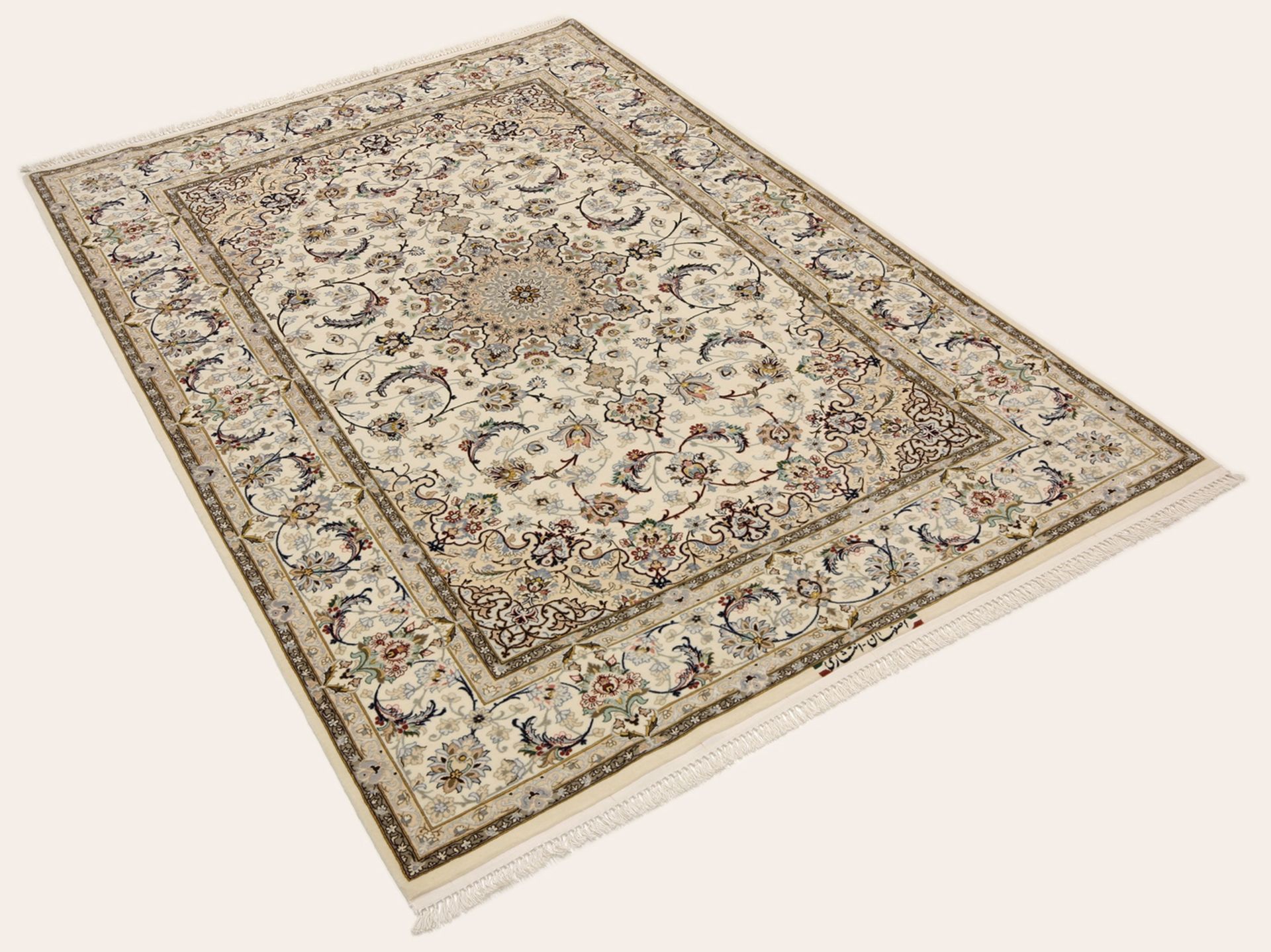Isfahan Perserteppich aus Iran, 150 × 225 cm