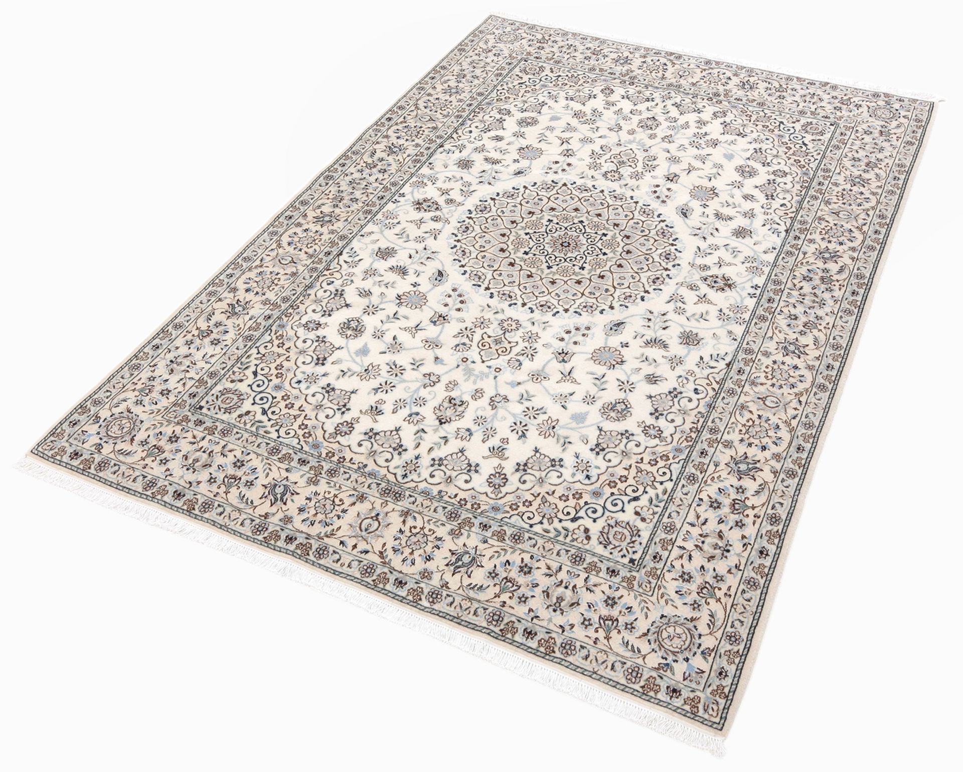 Nain Perserteppich 130 × 202 cm aus Wolle & Seide, handgeknüpft