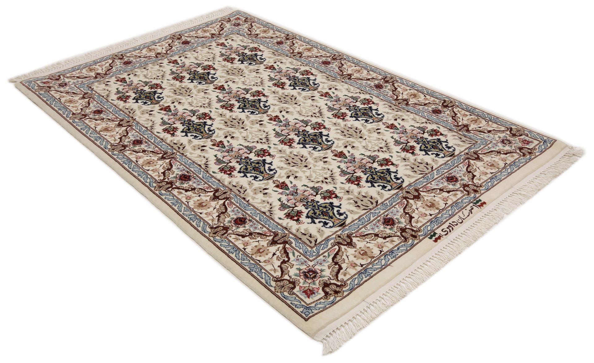 Handgeknüpfter Isfahan Perserteppich 82 × 124 cm
