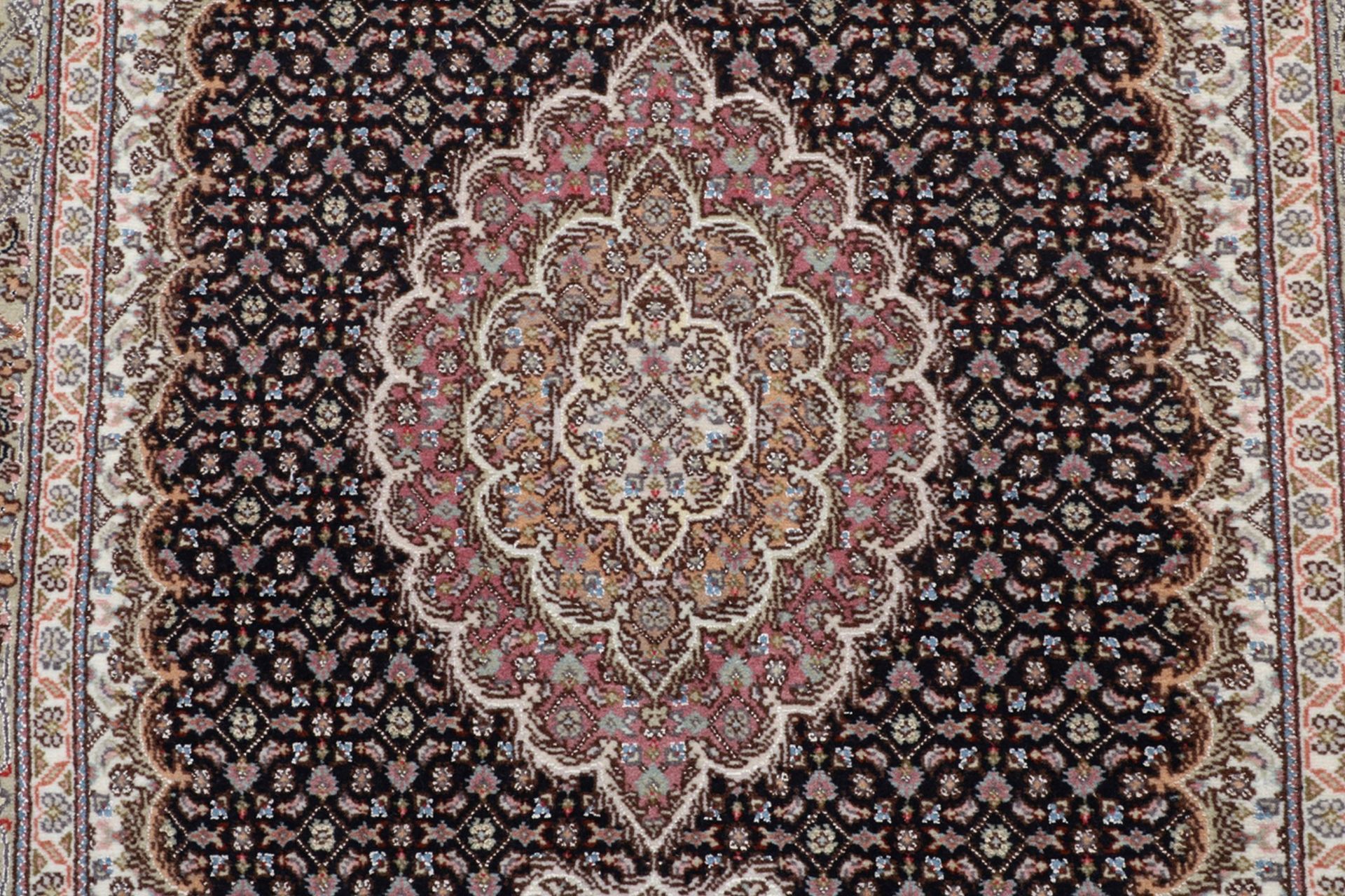 Täbriz Perserteppich 83 × 128 cm aus Wolle & Seide, handgeknüpft