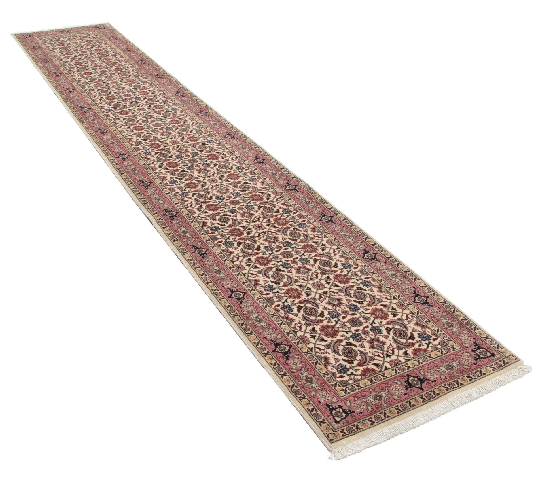 perserteppich-tabriz-50-x-294-cm-schurwolle-seide-handgeknupft-1 Handgeknüpfter Täbriz Perserteppich, 50 × 294 cm, Wolle & Seide