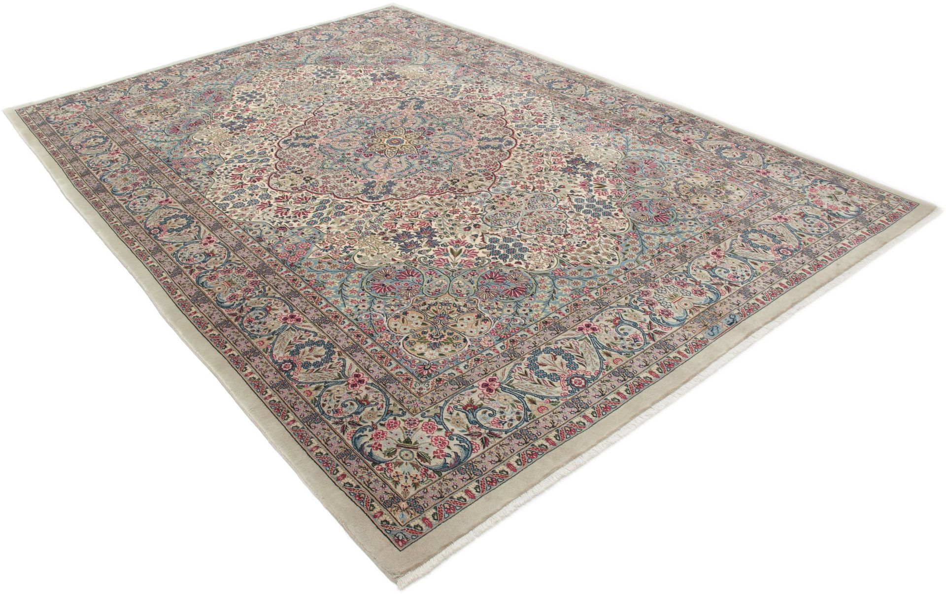 Isfahan Perserteppich 250 × 350 cm aus Wolle & Seide, handgeknüpft