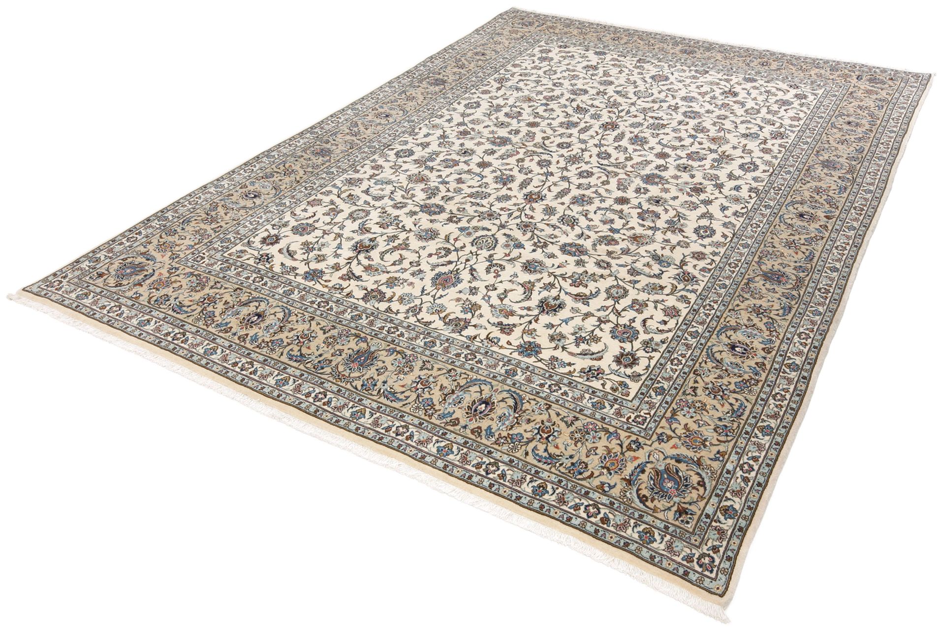 Handgeknüpfter Kashan Perserteppich 252 × 366 cm