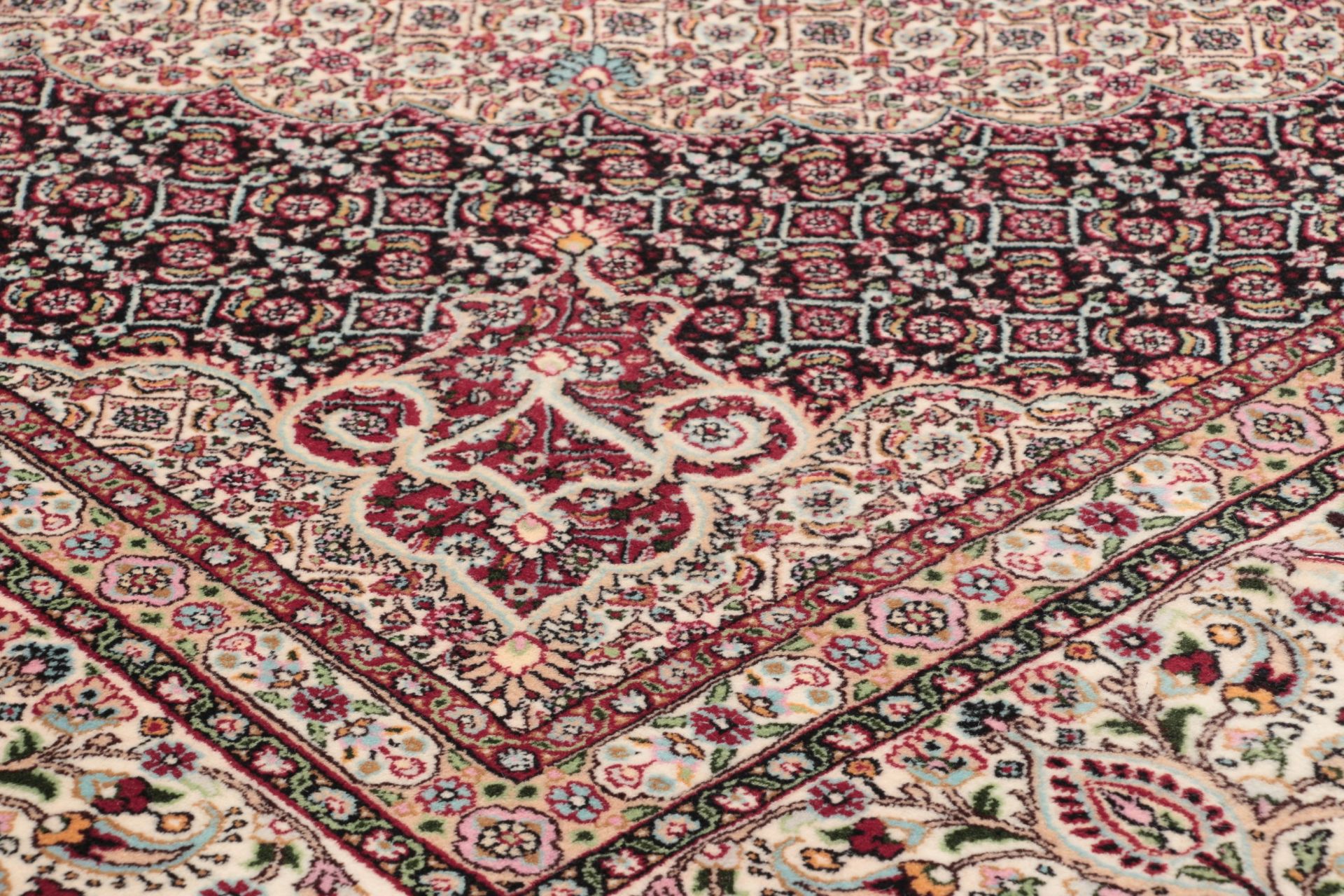 Handgeknüpfter Moud Perserteppich, 246 × 344 cm, Wolle