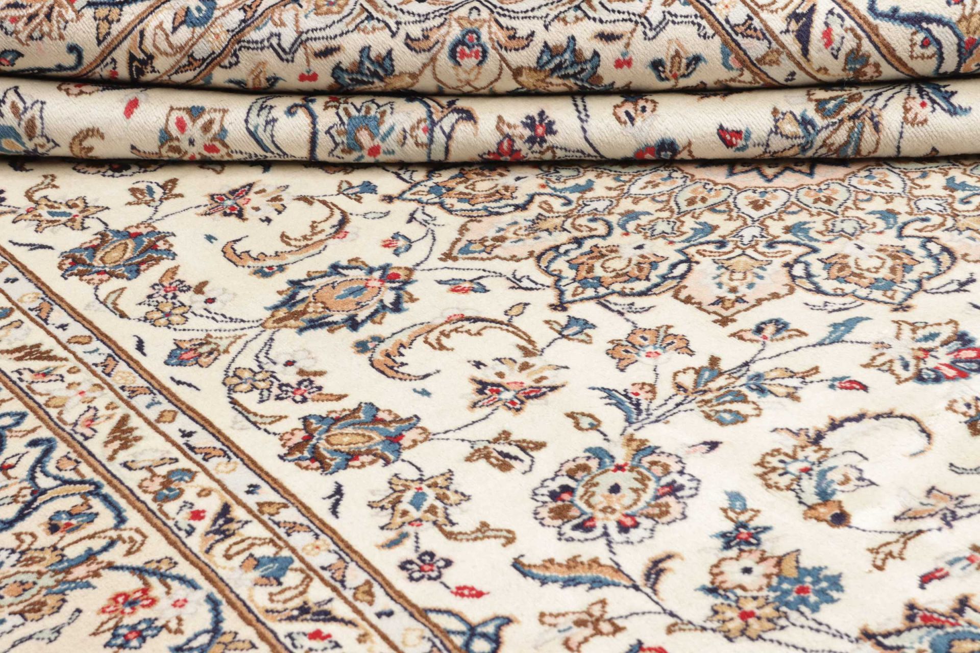 Handgeknüpfter Kashan Perserteppich, 245 × 344 cm, Wolle