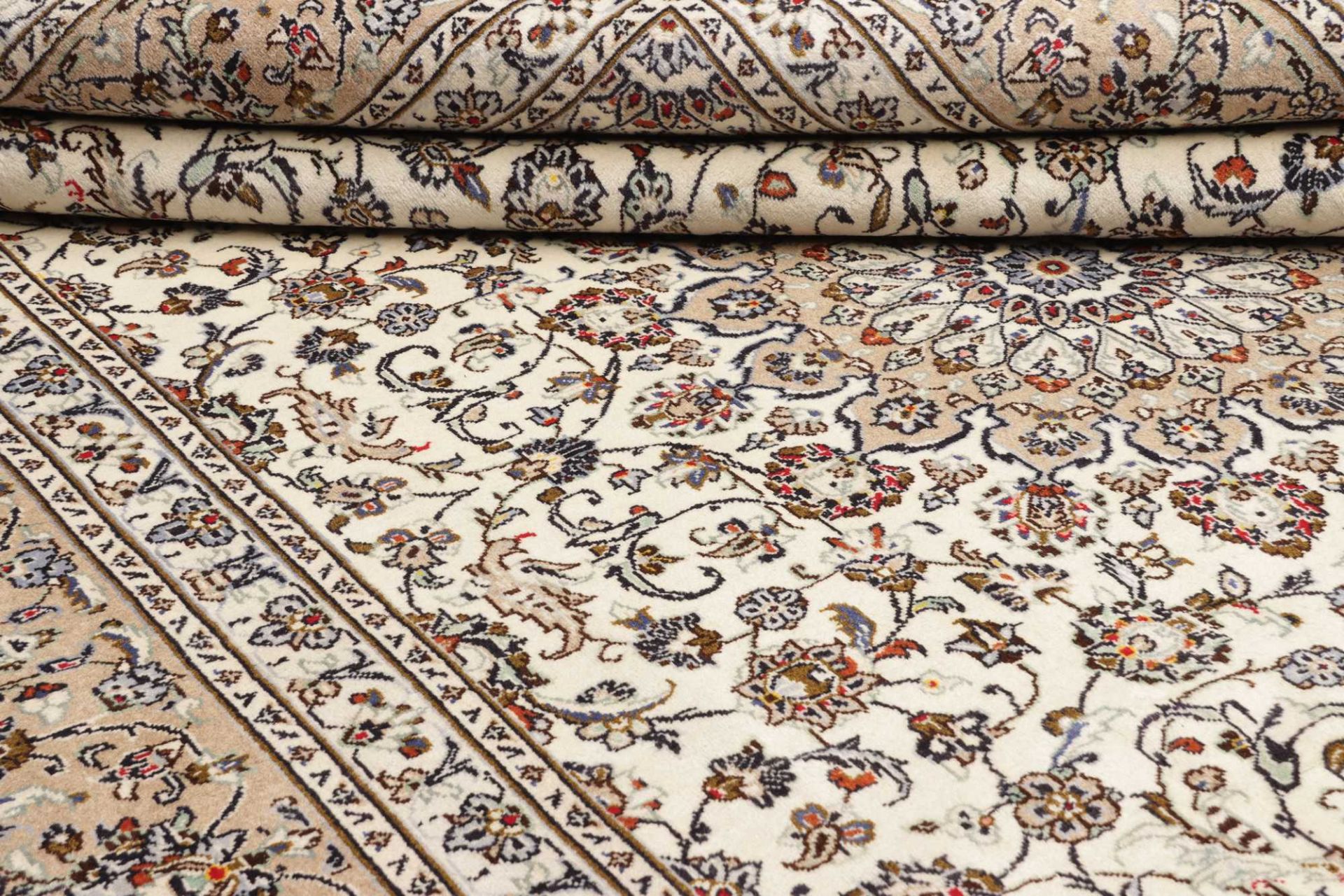 Handgeknüpfter Kashan Perserteppich, 241 × 347 cm, Wolle