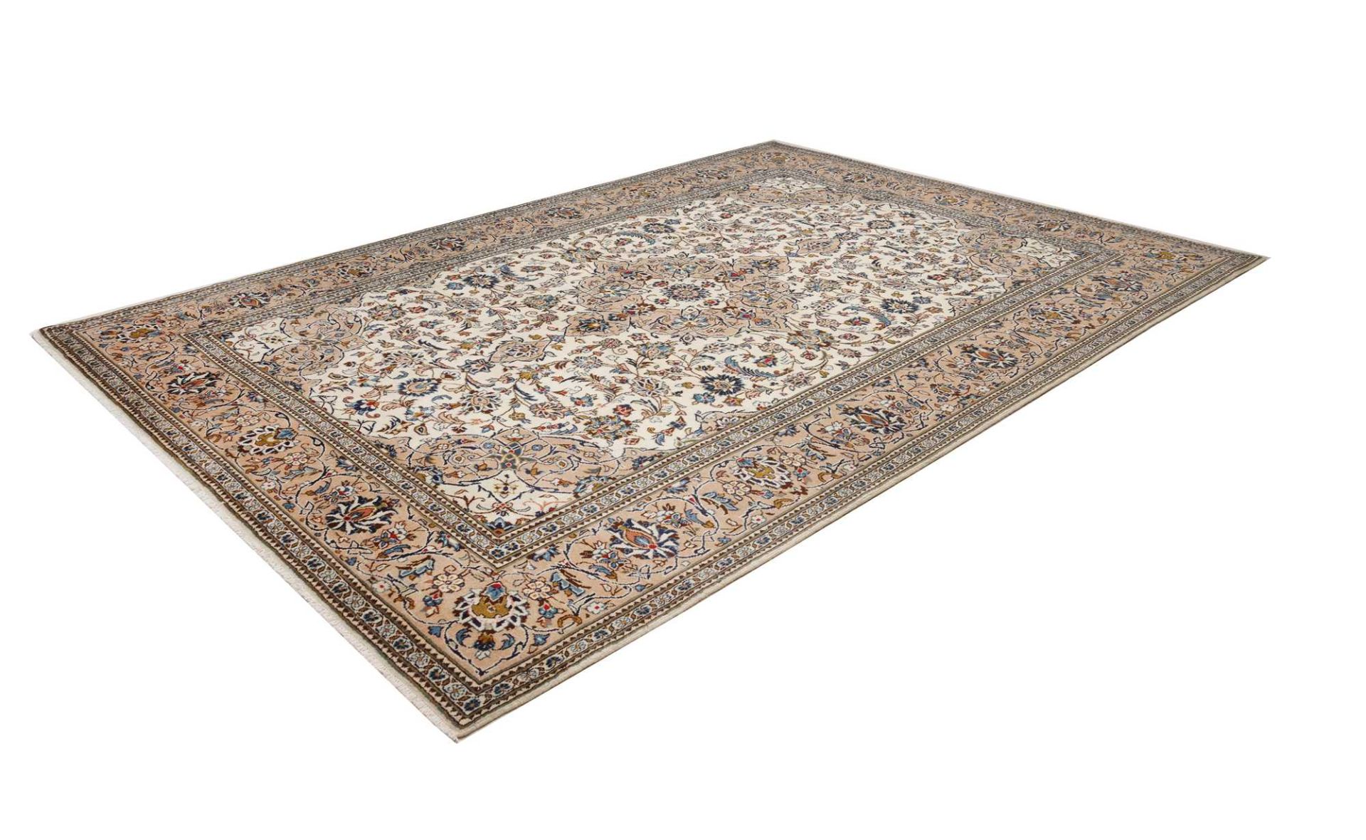 Handgeknüpfter Kashan Perserteppich, 244 × 352 cm, Wolle