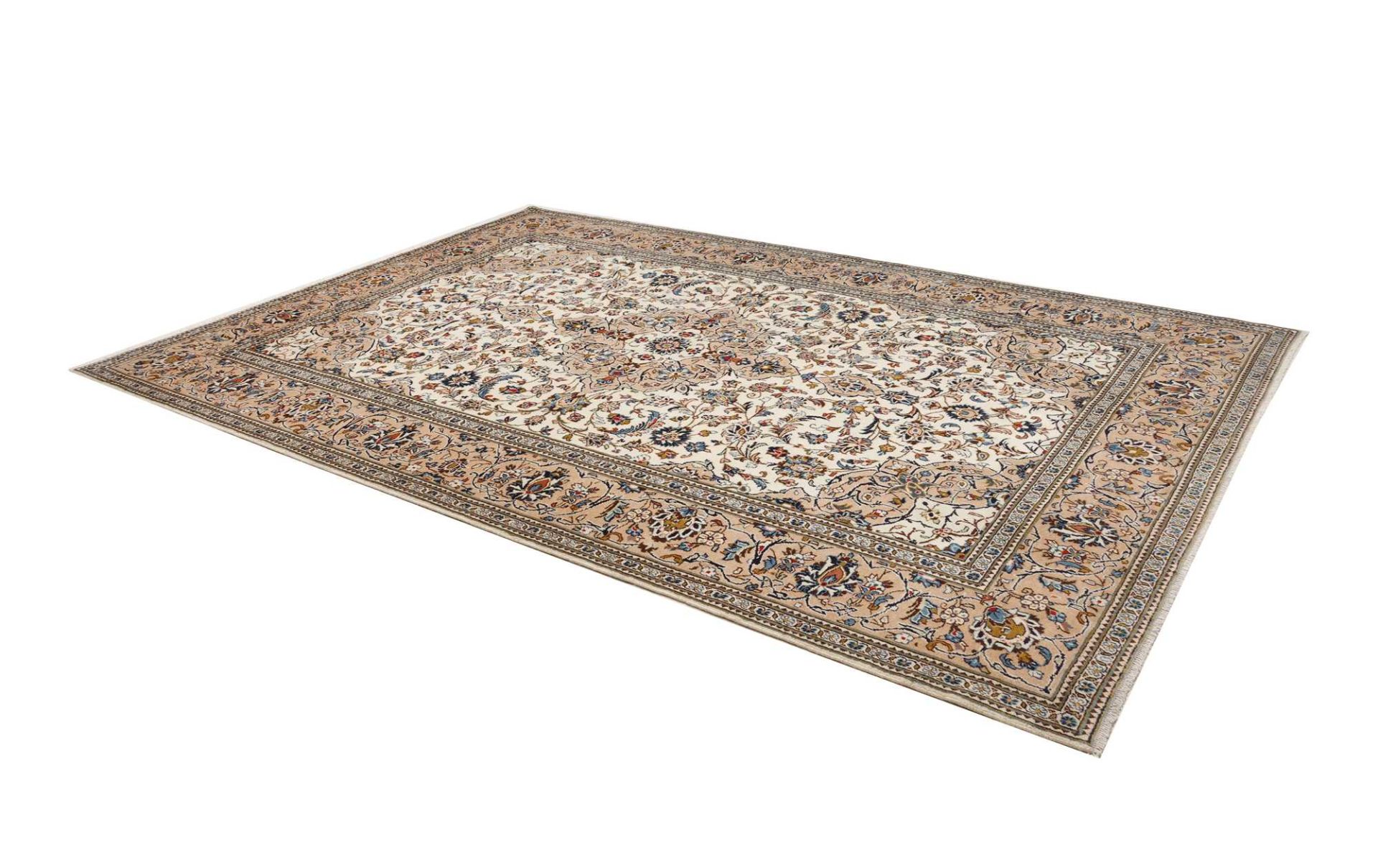 Handgeknüpfter Kashan Perserteppich, 244 × 352 cm, Wolle