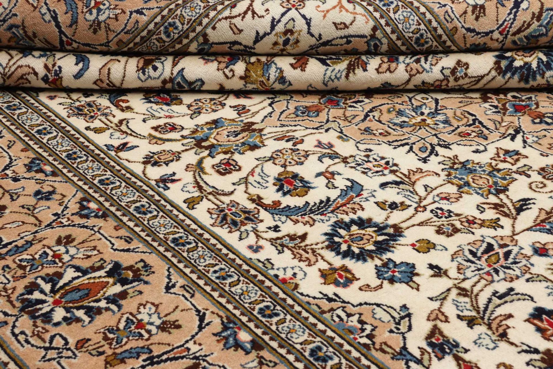Handgeknüpfter Kashan Perserteppich, 244 × 352 cm, Wolle