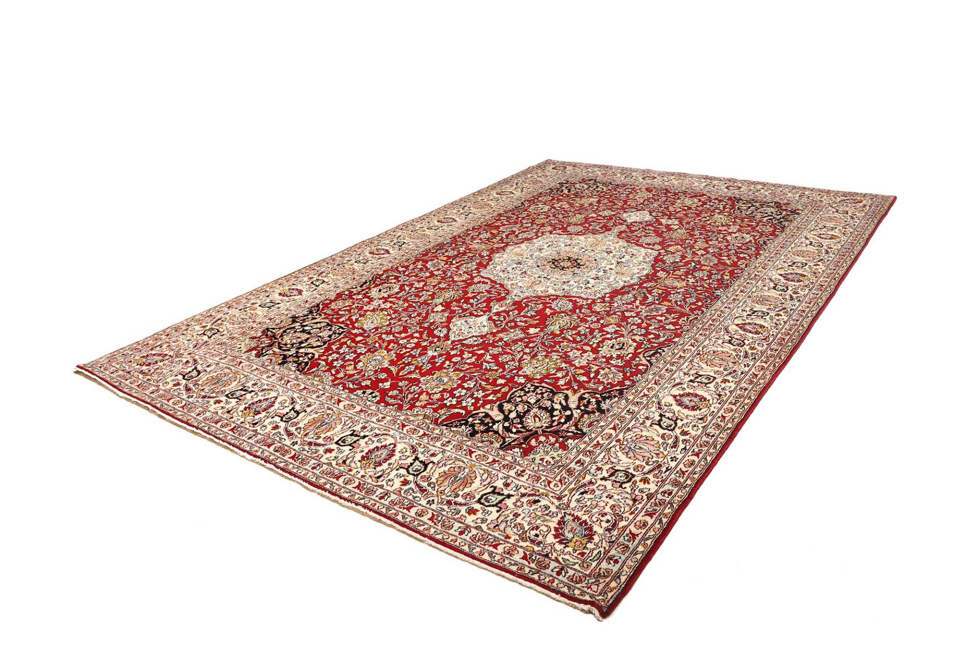 Handgeknüpfter Kashan Perserteppich, 247 × 356 cm, Wolle
