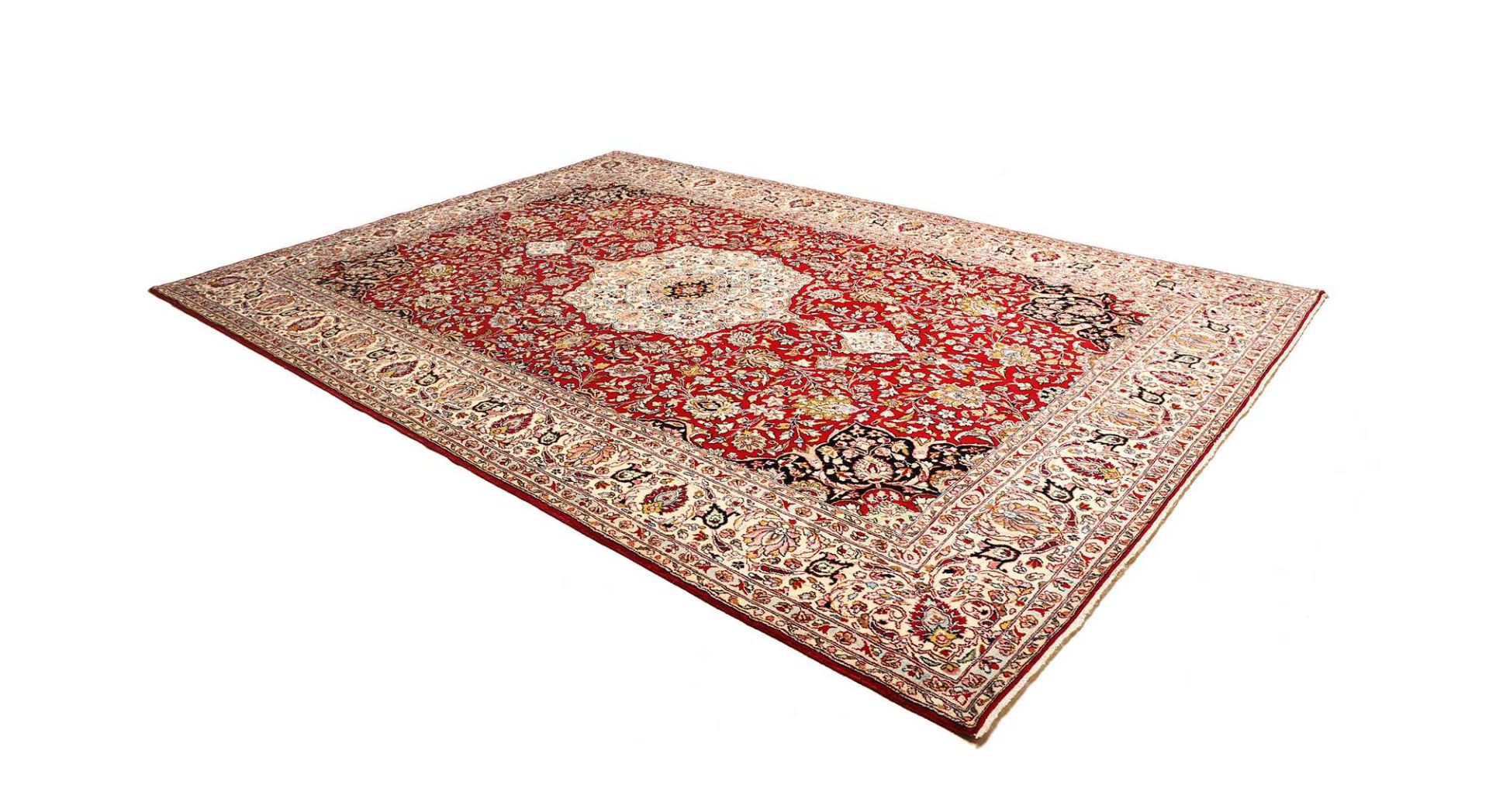 Handgeknüpfter Kashan Perserteppich, 247 × 356 cm, Wolle