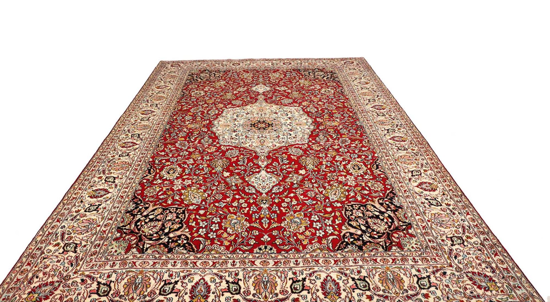 Handgeknüpfter Kashan Perserteppich, 247 × 356 cm, Wolle