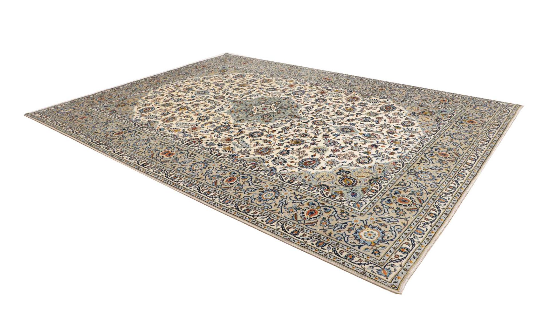 Handgeknüpfter Kashan Perserteppich 273 × 366 cm