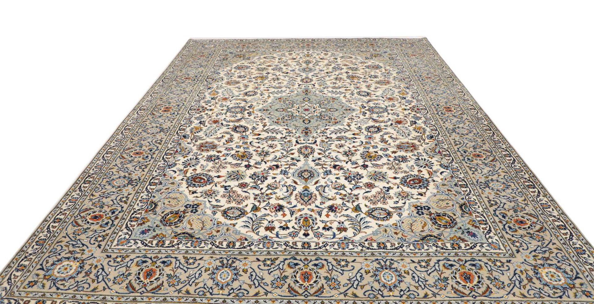 Handgeknüpfter Kashan Perserteppich 273 × 366 cm