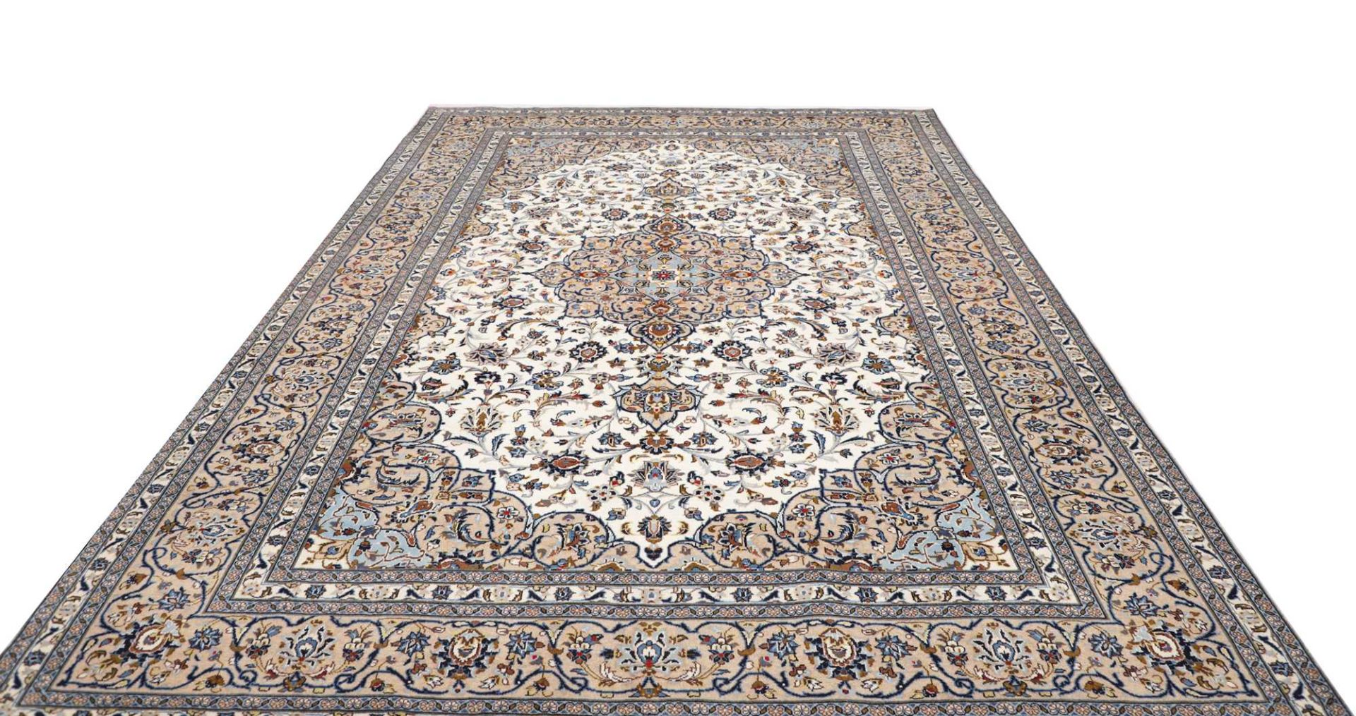Handgeknüpfter Kashan Perserteppich 251 × 352 cm