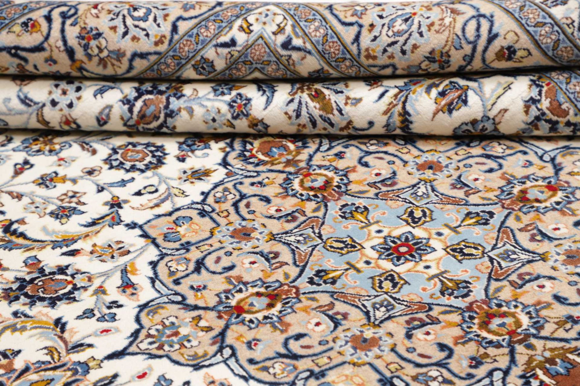 Handgeknüpfter Kashan Perserteppich 251 × 352 cm