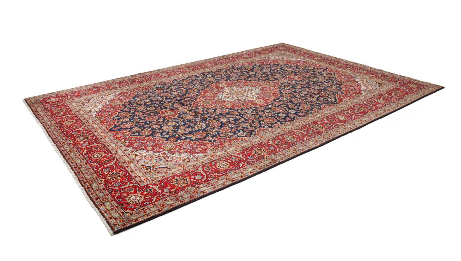 Handgeknüpfter Kashan Perserteppich 251 × 356 cm