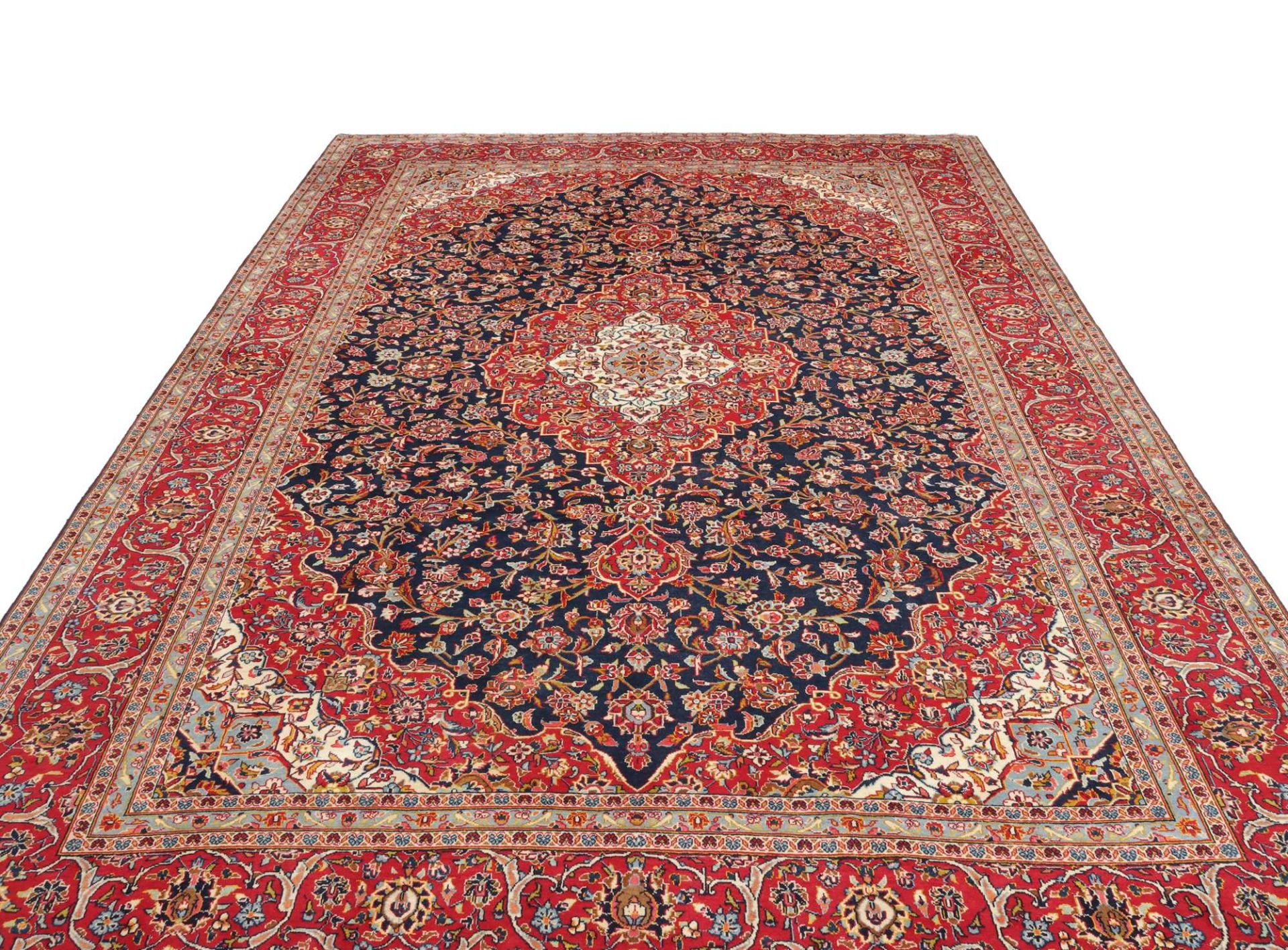 Handgeknüpfter Kashan Perserteppich 251 × 356 cm