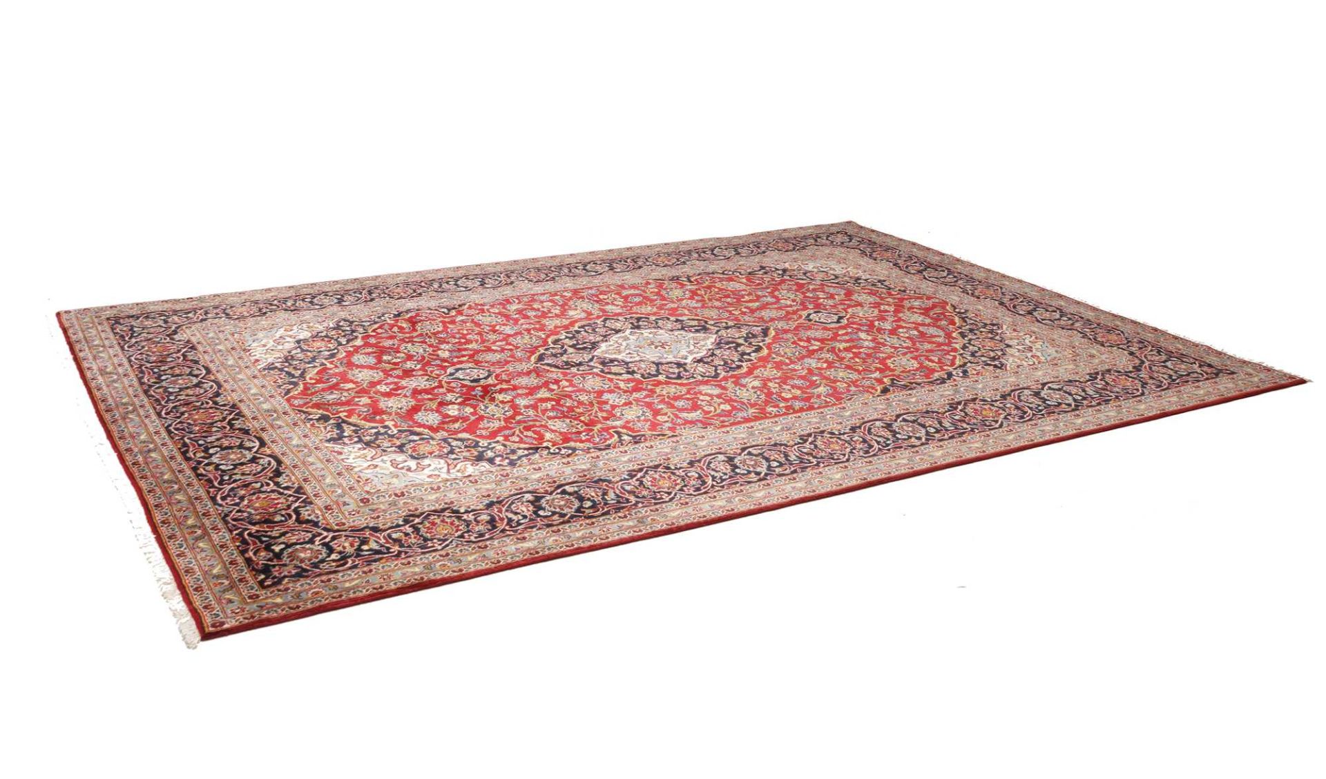 Handgeknüpfter Kashan Perserteppich, 245 × 354 cm, Wolle