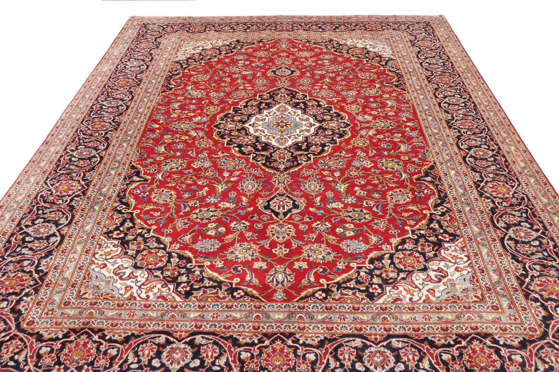Handgeknüpfter Kashan Perserteppich, 245 × 354 cm, Wolle
