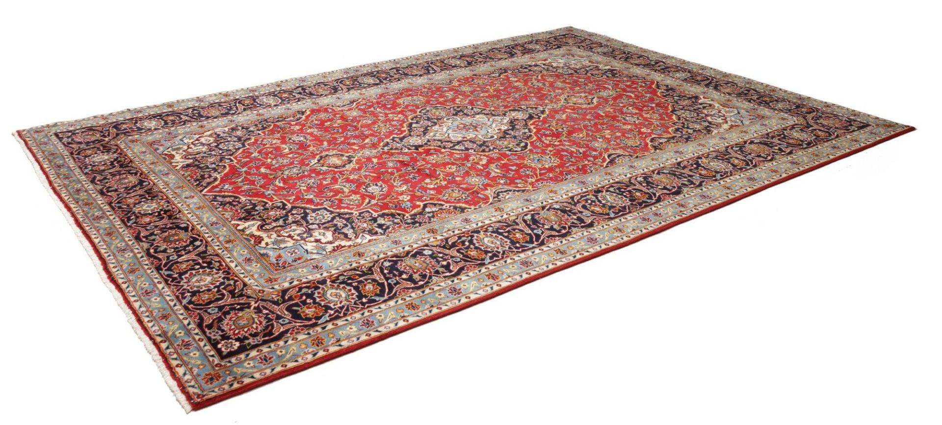 Handgeknüpfter Kashan Perserteppich, 251 × 355 cm, Wolle