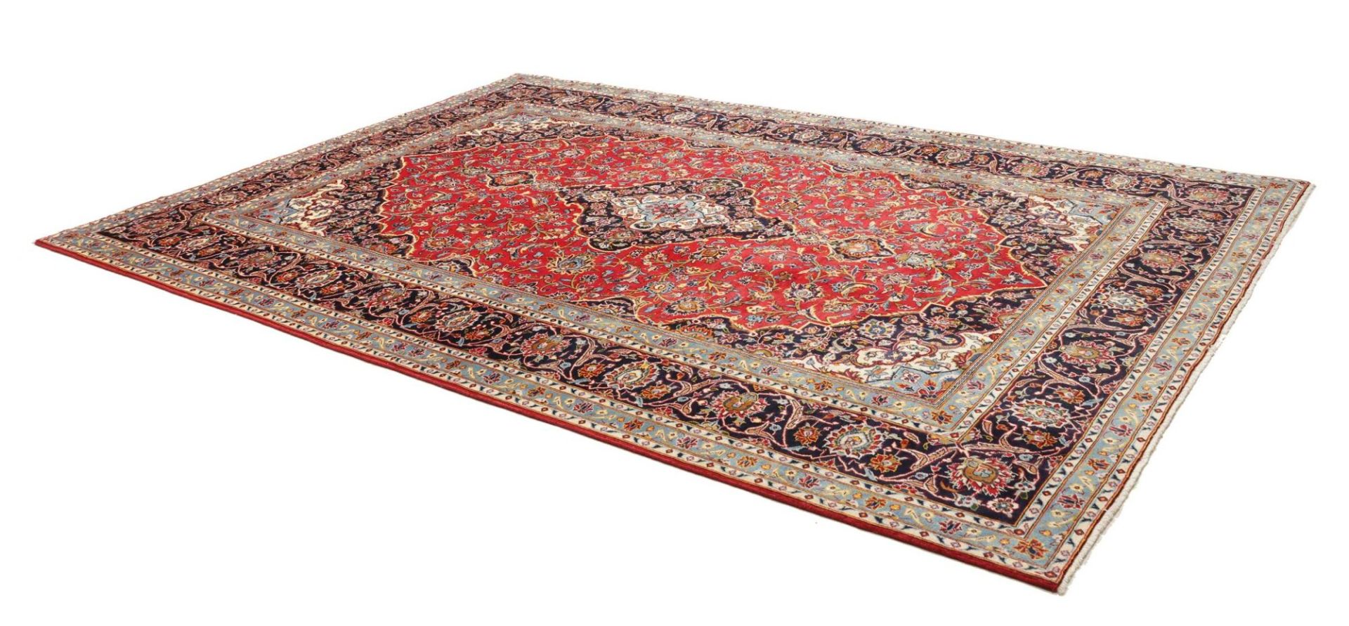 Handgeknüpfter Kashan Perserteppich, 251 × 355 cm, Wolle
