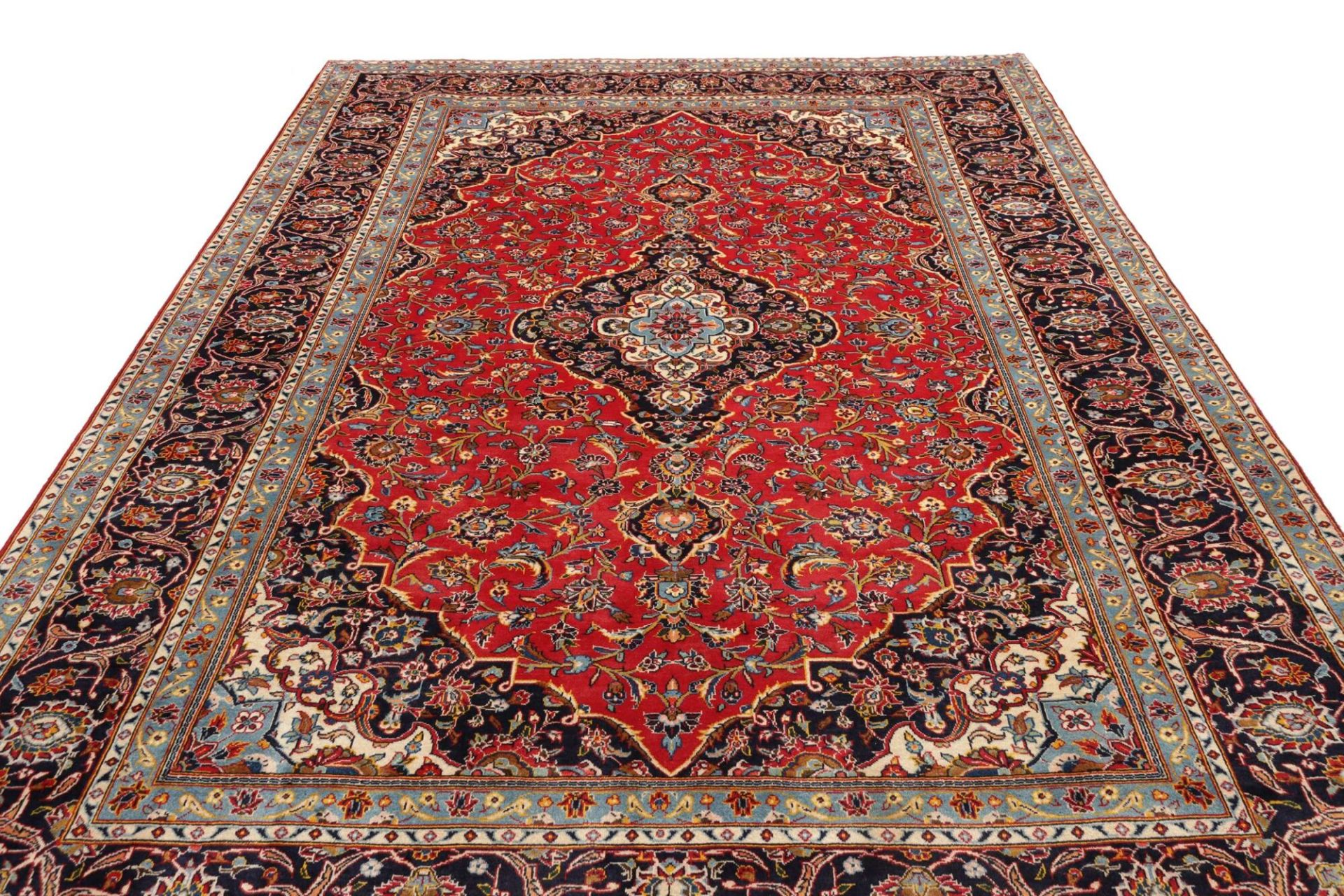 Handgeknüpfter Kashan Perserteppich, 251 × 355 cm, Wolle