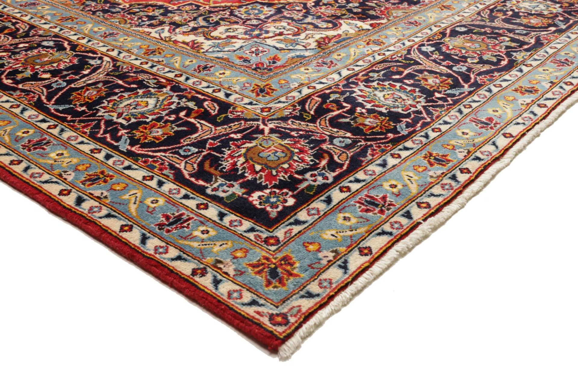 Handgeknüpfter Kashan Perserteppich, 251 × 355 cm, Wolle