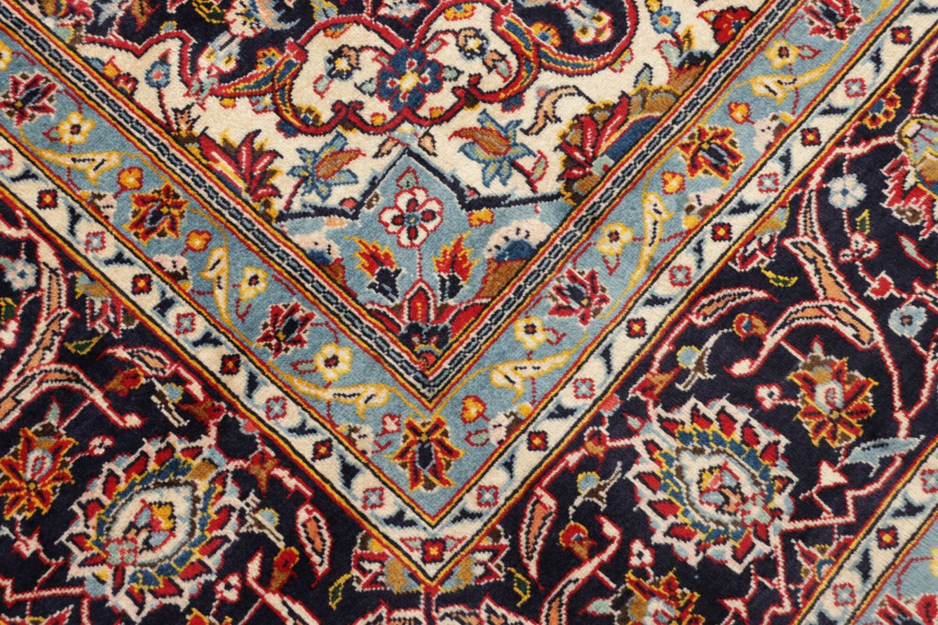 Handgeknüpfter Kashan Perserteppich, 251 × 355 cm, Wolle