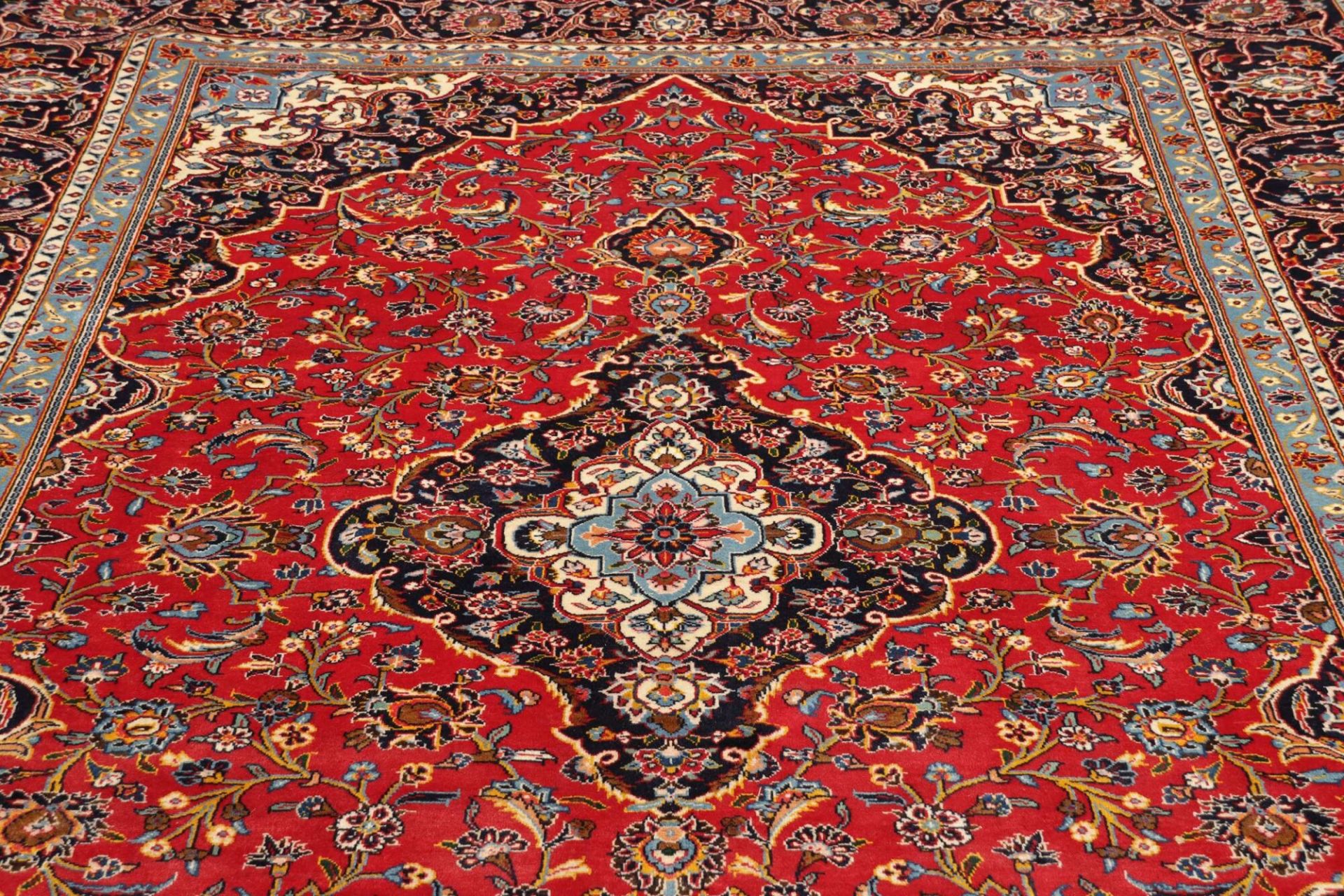 Handgeknüpfter Kashan Perserteppich, 251 × 355 cm, Wolle