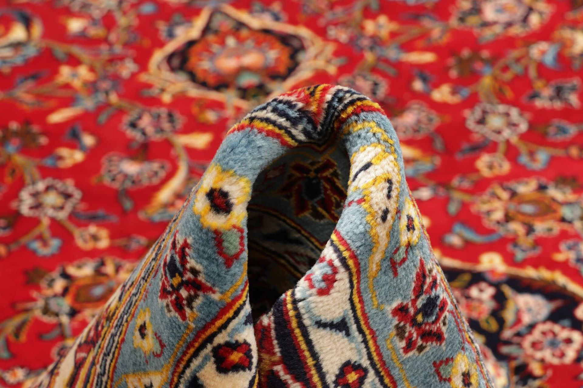 Handgeknüpfter Kashan Perserteppich, 251 × 355 cm, Wolle