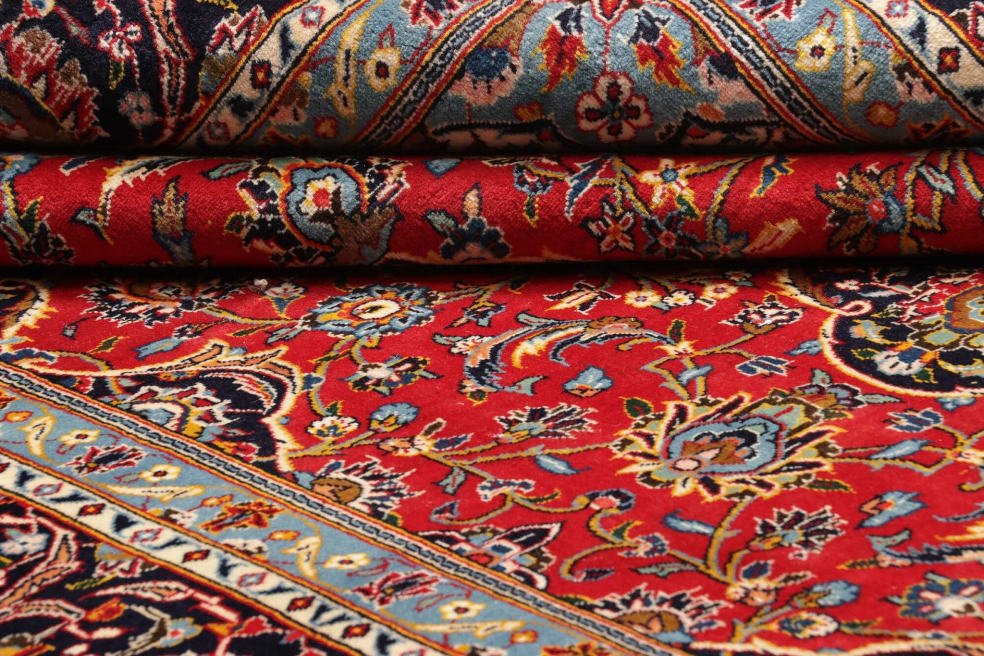 Handgeknüpfter Kashan Perserteppich, 251 × 355 cm, Wolle