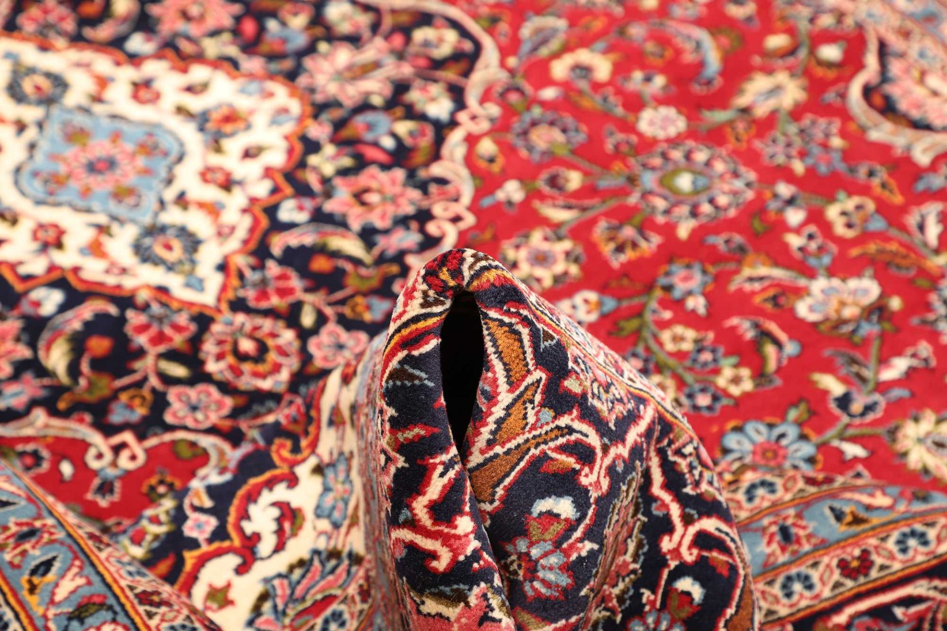 Handgeknüpfter Kashan Perserteppich 251 × 366 cm