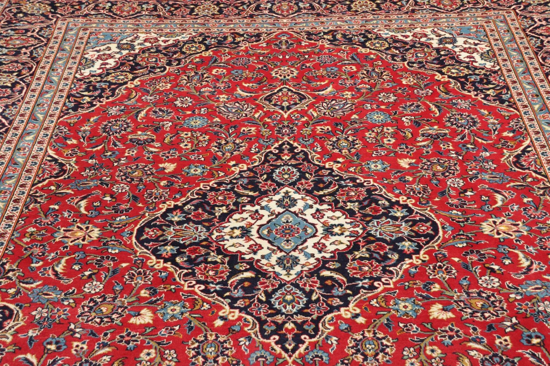 Handgeknüpfter Kashan Perserteppich, 247 × 362 cm, Wolle