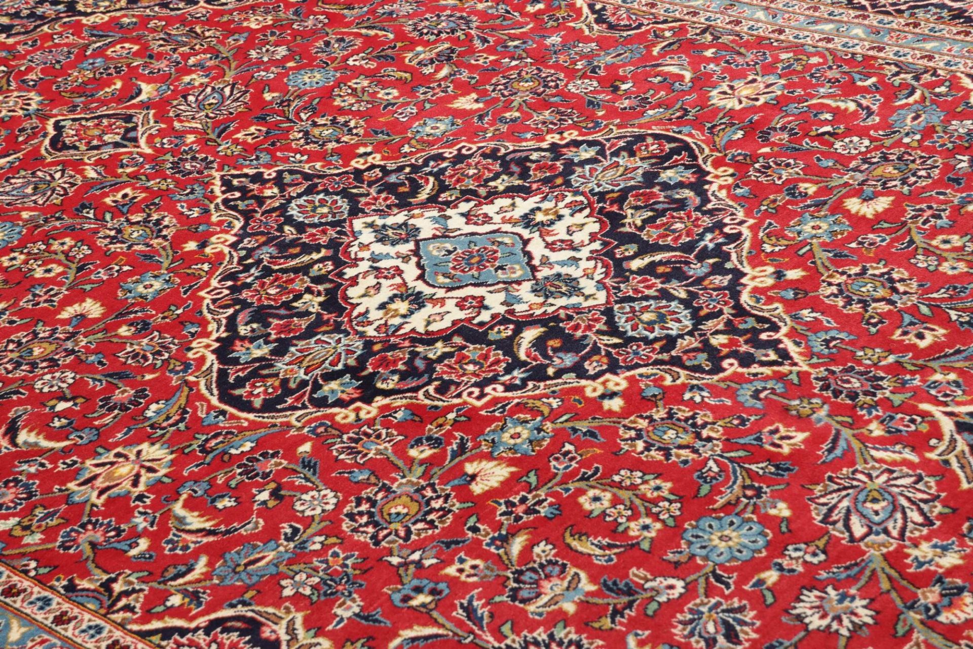 Handgeknüpfter Kashan Perserteppich, 247 × 362 cm, Wolle