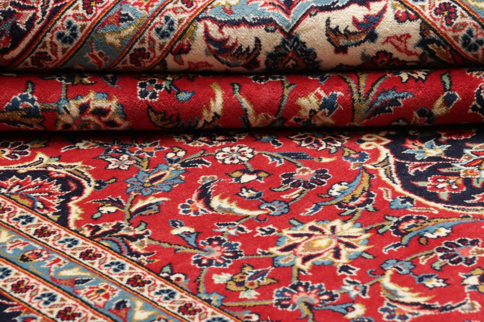 Handgeknüpfter Kashan Perserteppich, 247 × 362 cm, Wolle