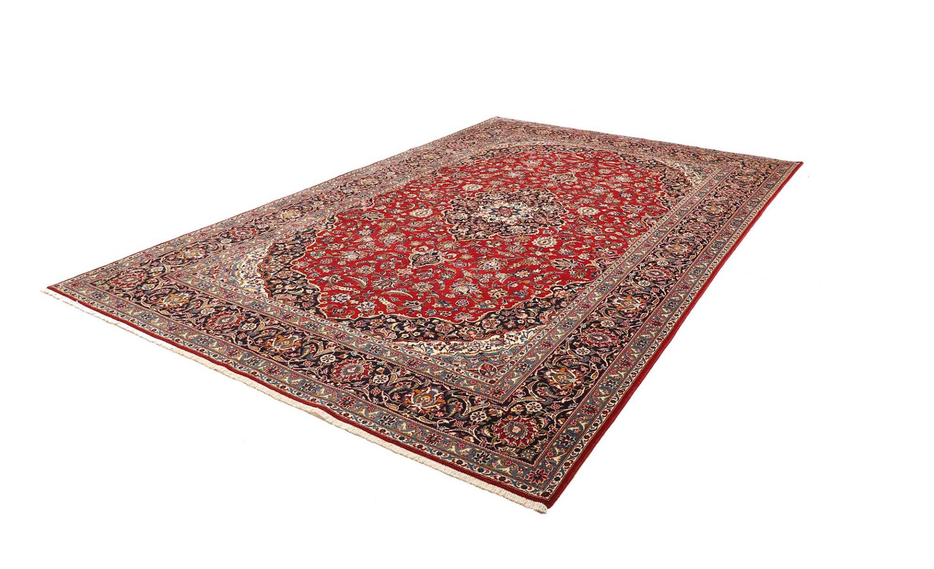 Handgeknüpfter Kashan Perserteppich, 243 × 365 cm, Wolle
