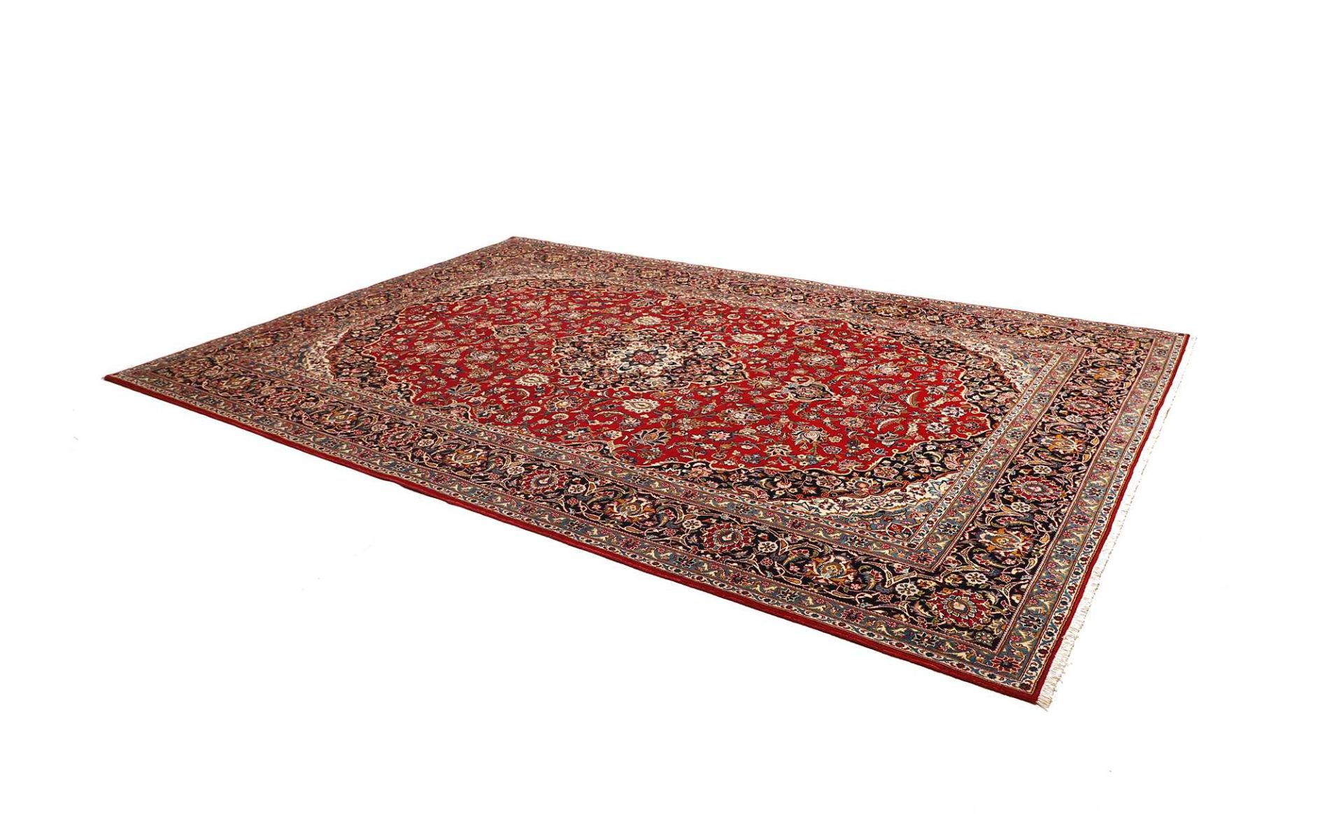 Handgeknüpfter Kashan Perserteppich, 243 × 365 cm, Wolle