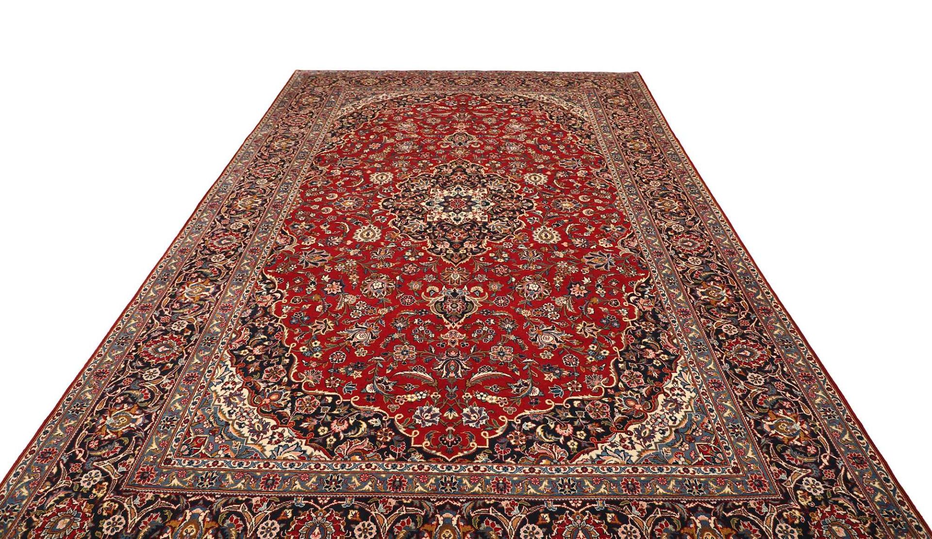 Handgeknüpfter Kashan Perserteppich, 243 × 365 cm, Wolle