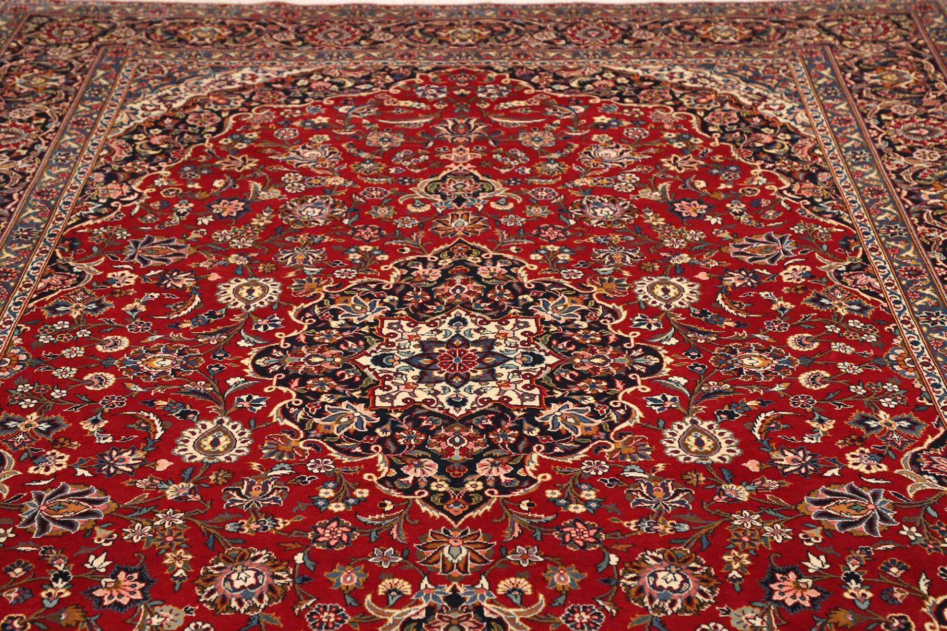 Handgeknüpfter Kashan Perserteppich, 243 × 365 cm, Wolle