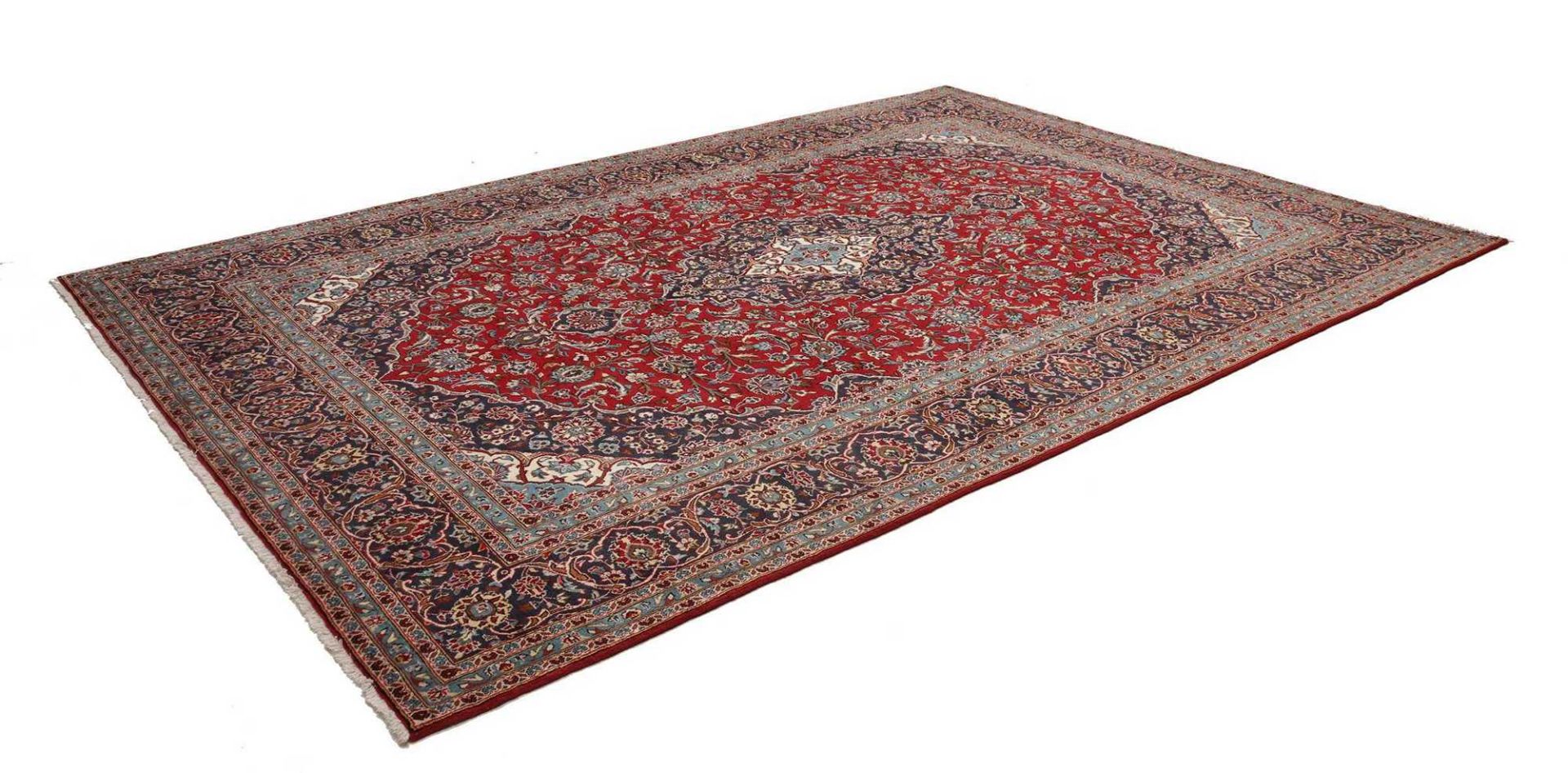 Handgeknüpfter Kashan Perserteppich, 254 × 359 cm, Wolle