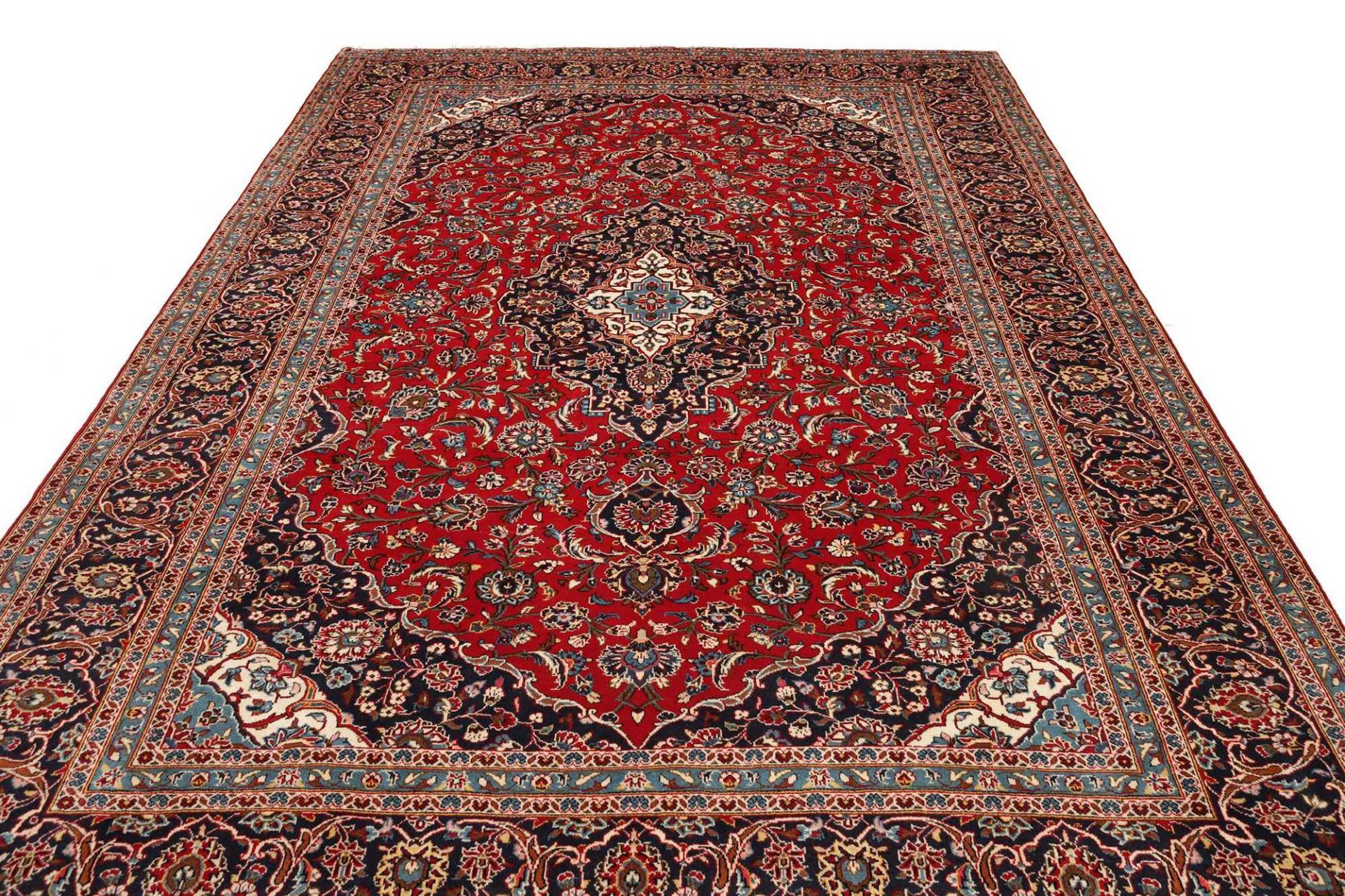 Handgeknüpfter Kashan Perserteppich, 254 × 359 cm, Wolle