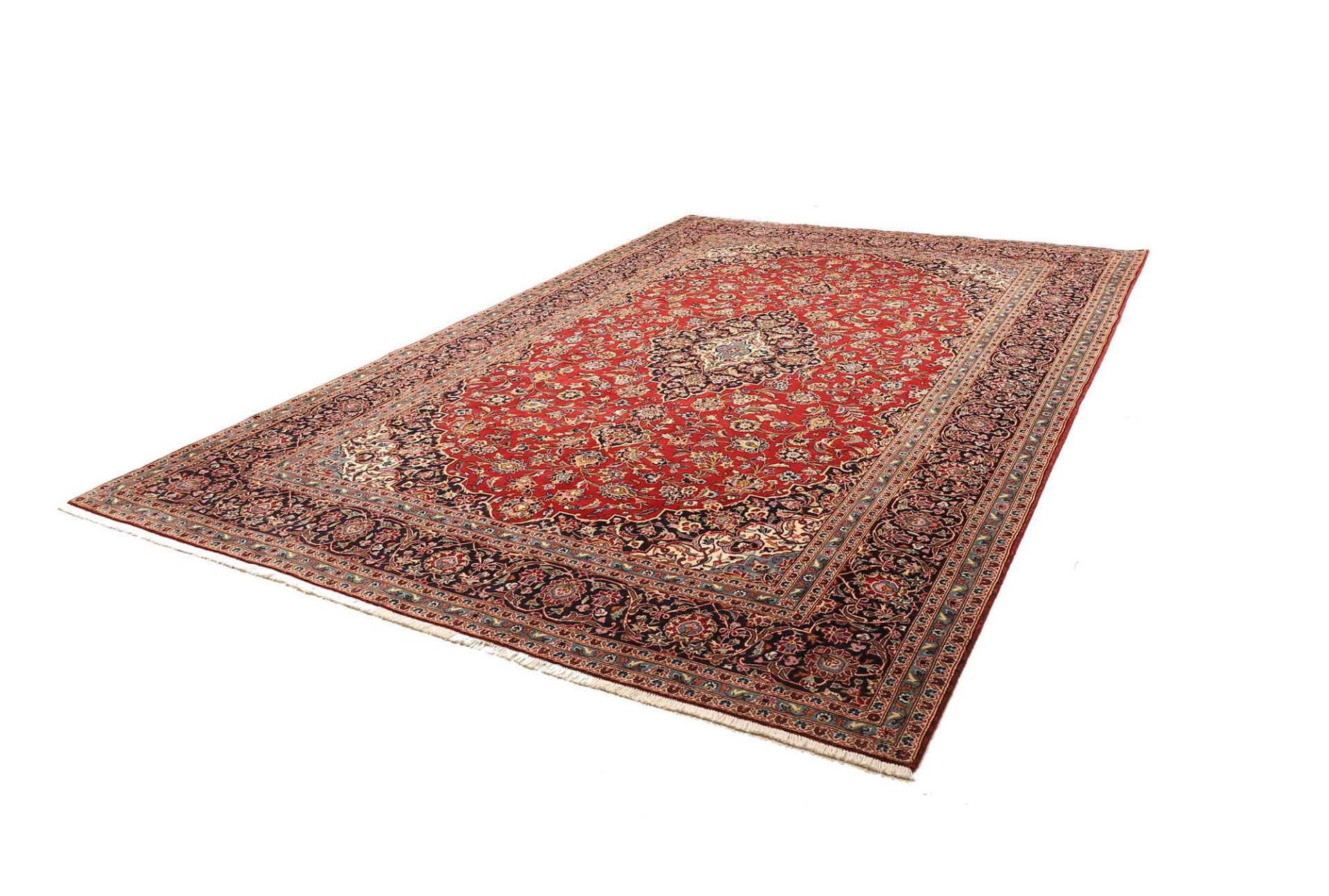 Kashan Perserteppich 257 × 375 cm aus Wolle, handgeknüpft