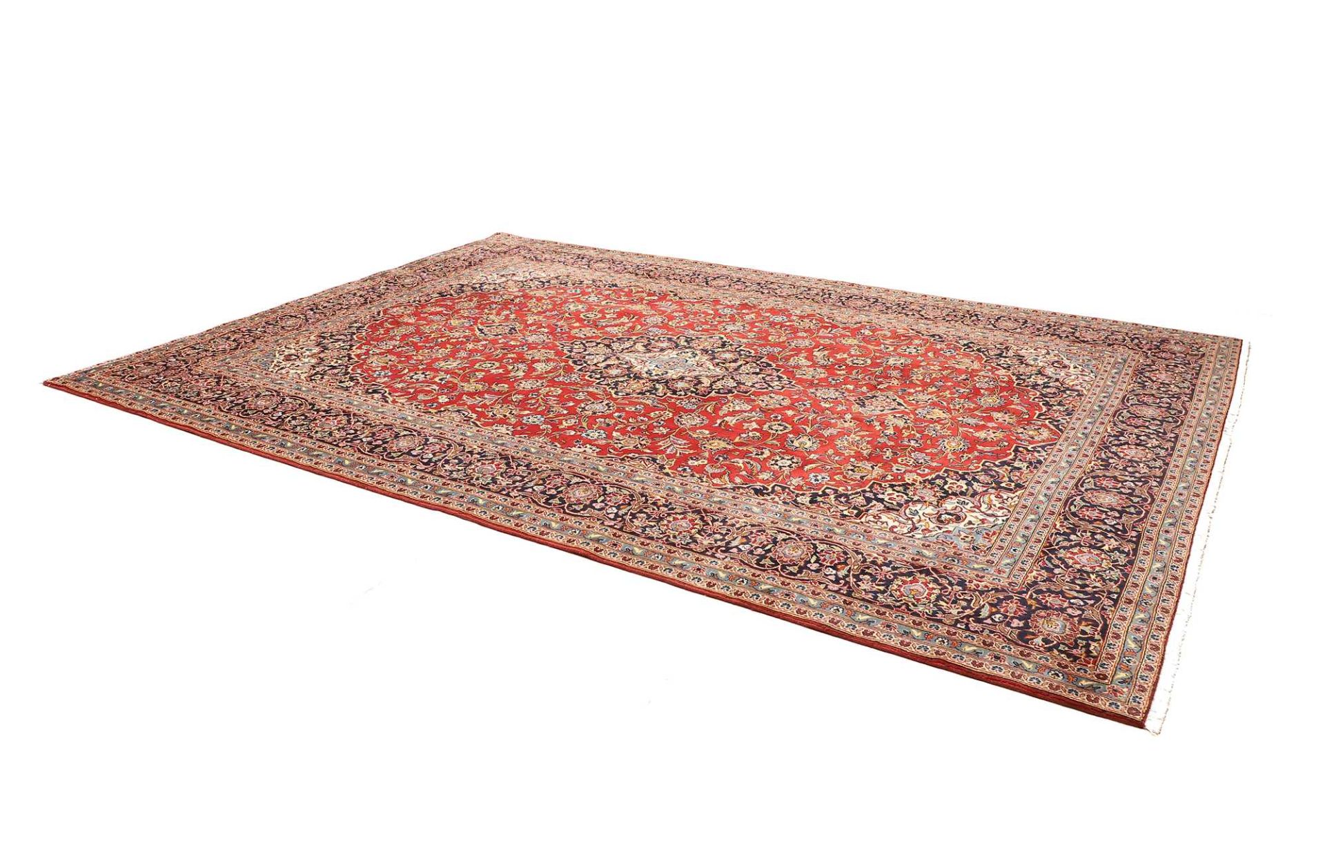 Kashan Perserteppich 257 × 375 cm aus Wolle, handgeknüpft